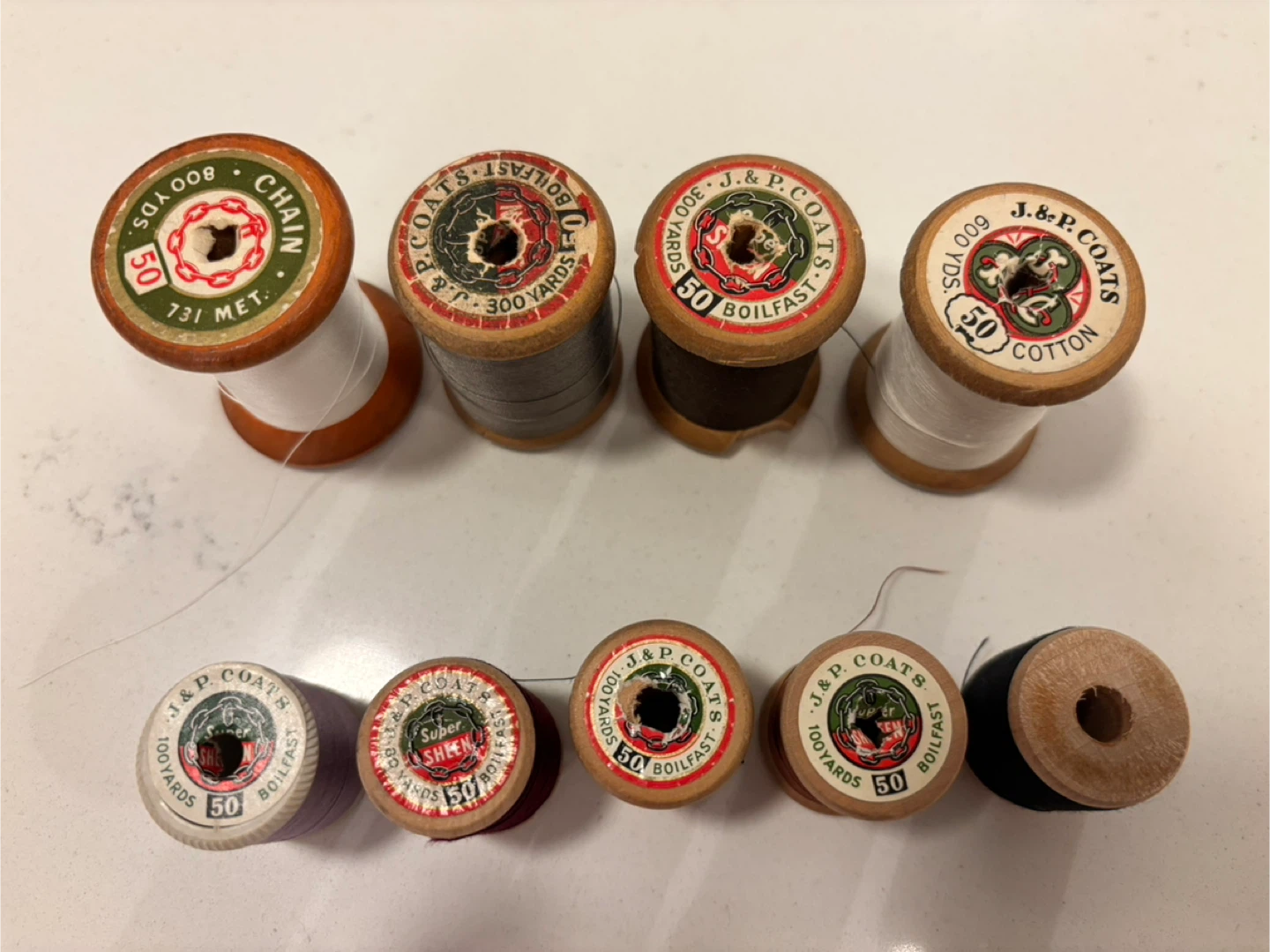 Vintage wooden spools - photo 2