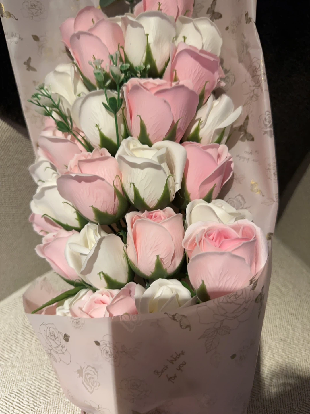 Soap Rose Bouquet - Pink and White - photo 2