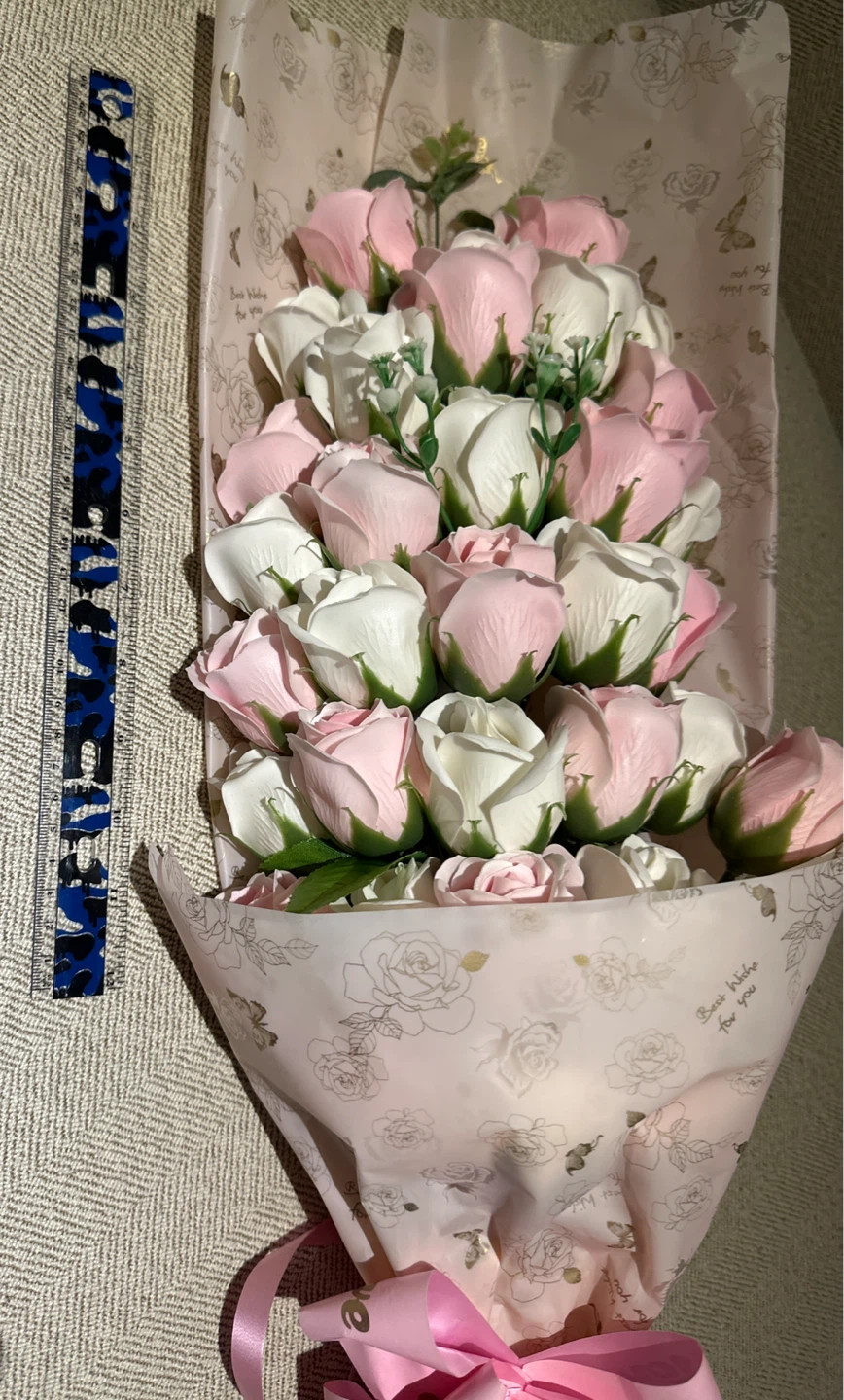 Soap Rose Bouquet - Pink and White - photo 4