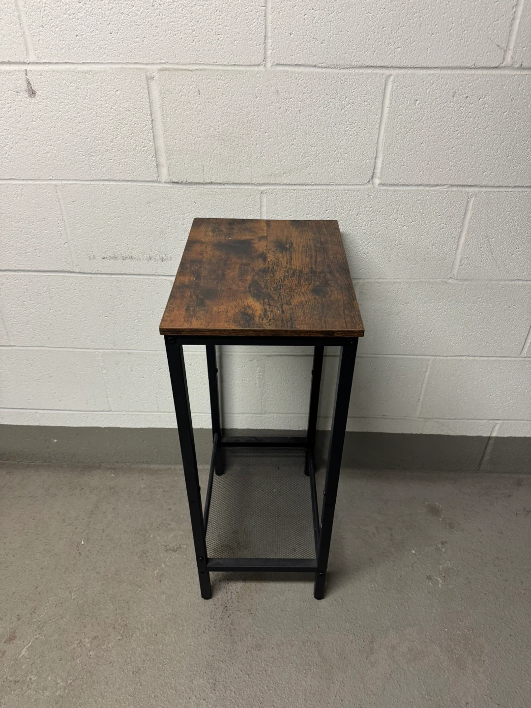 Rustic Wood Side Table with Metal Frame - photo 3