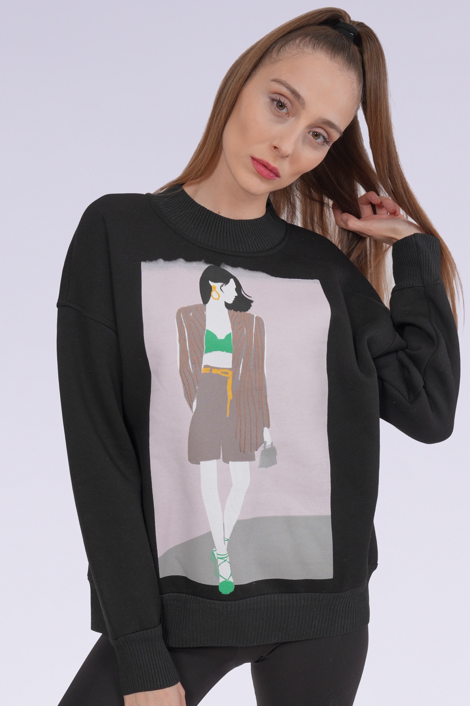 🏆Black Graphic Print Sweatshirt - photo 2