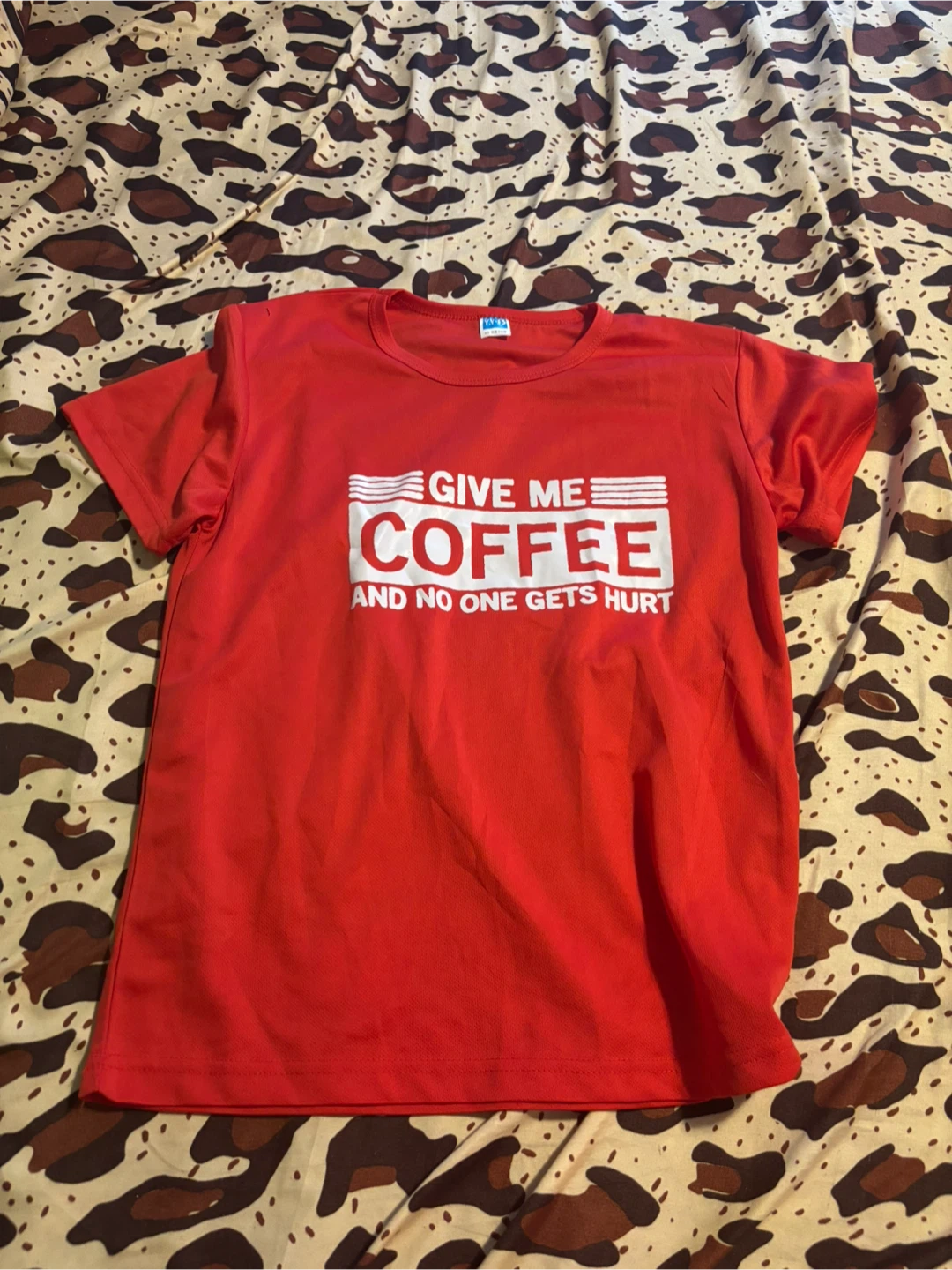Red "Give Me Coffee And No One Gets Hurt" T-Shirt