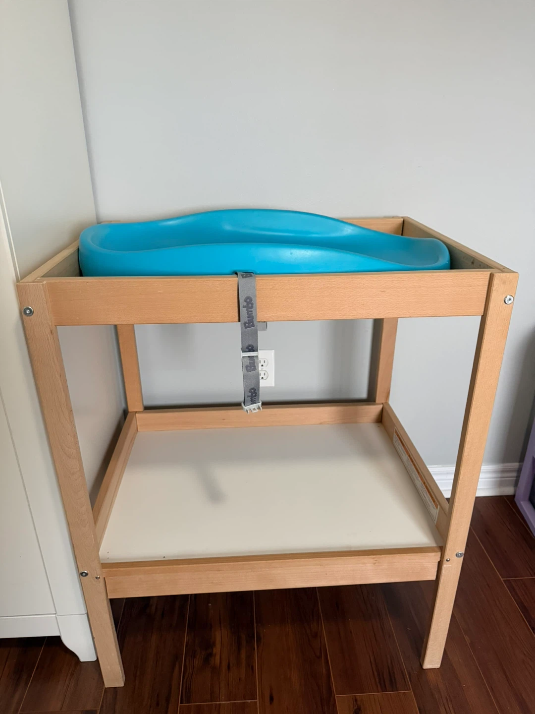 Bumbo Changing Pad & Ikea Wooden Change Table
