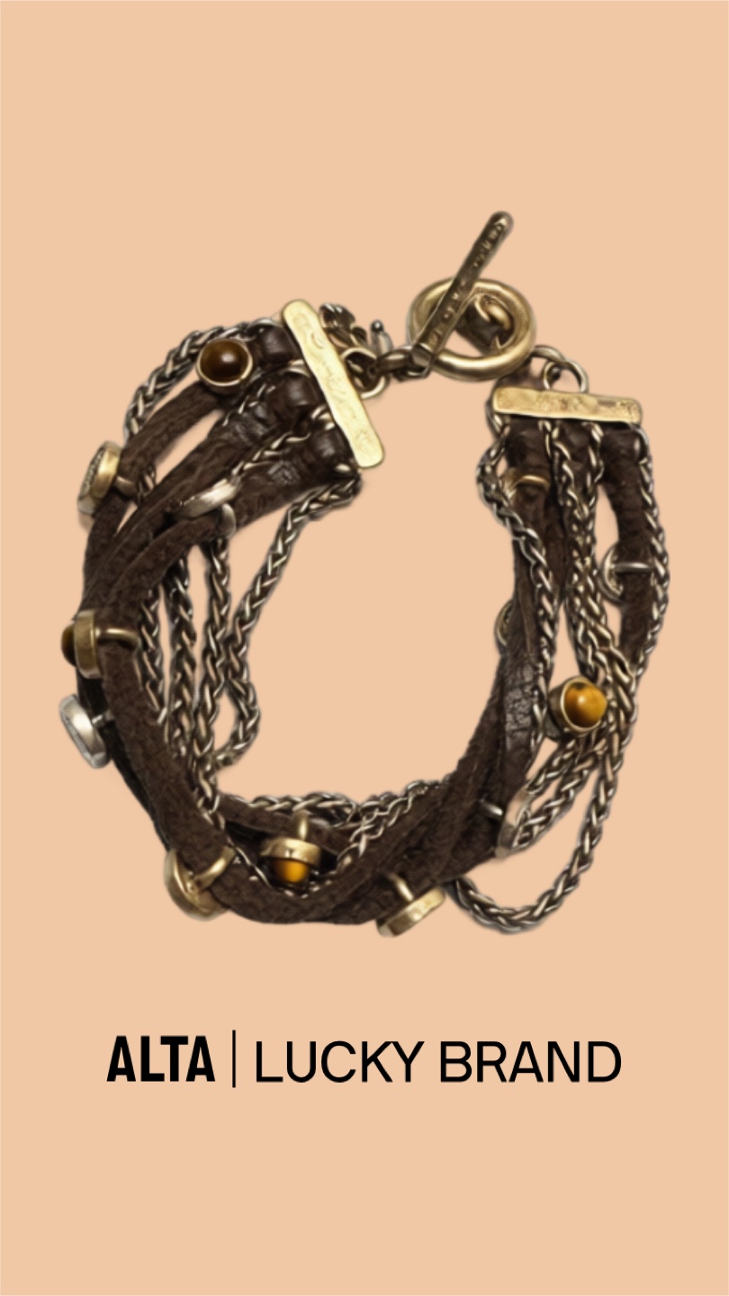 🏆Lucky Brand Leather and Chain Bracelet