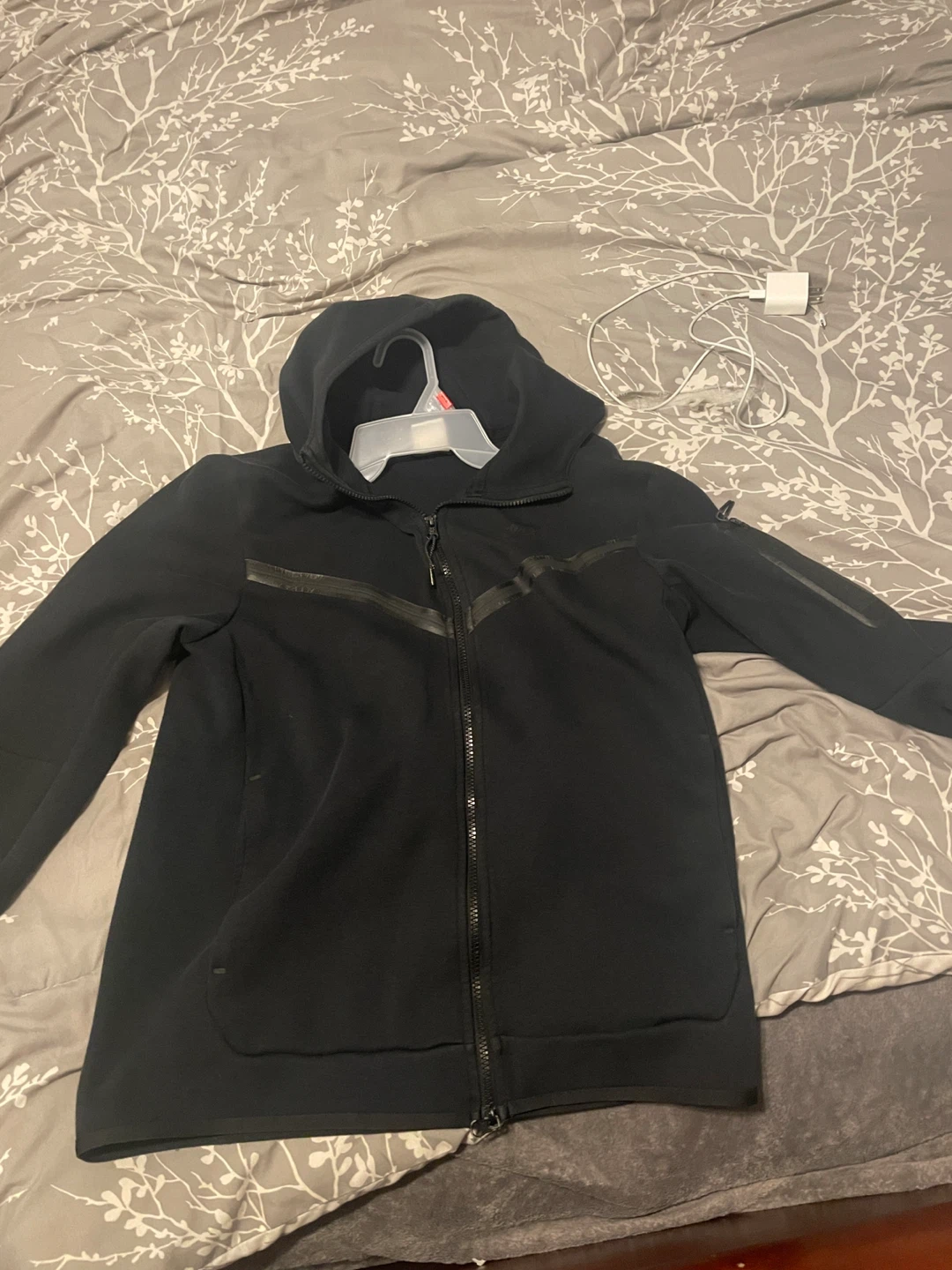 Nike Tech Fleece Hoodie Black Full Zip Size M