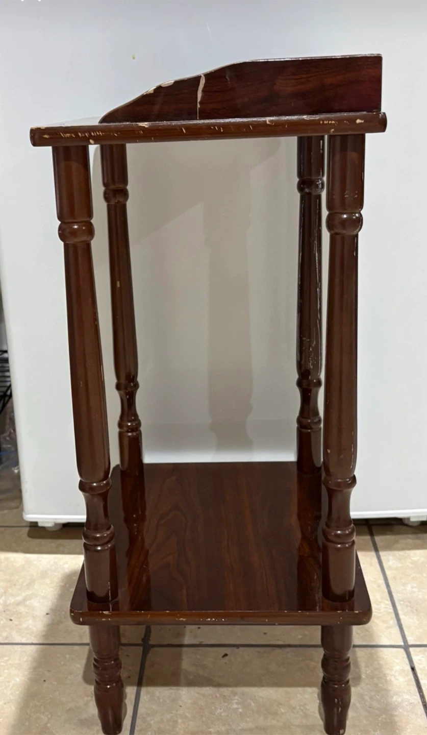 🏆Vintage Dark Wood Side Table - Thrifty - photo 2