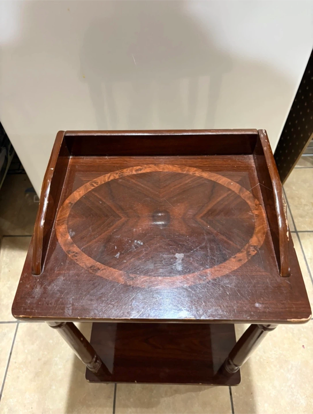 🏆Vintage Dark Wood Side Table - Thrifty - photo 3