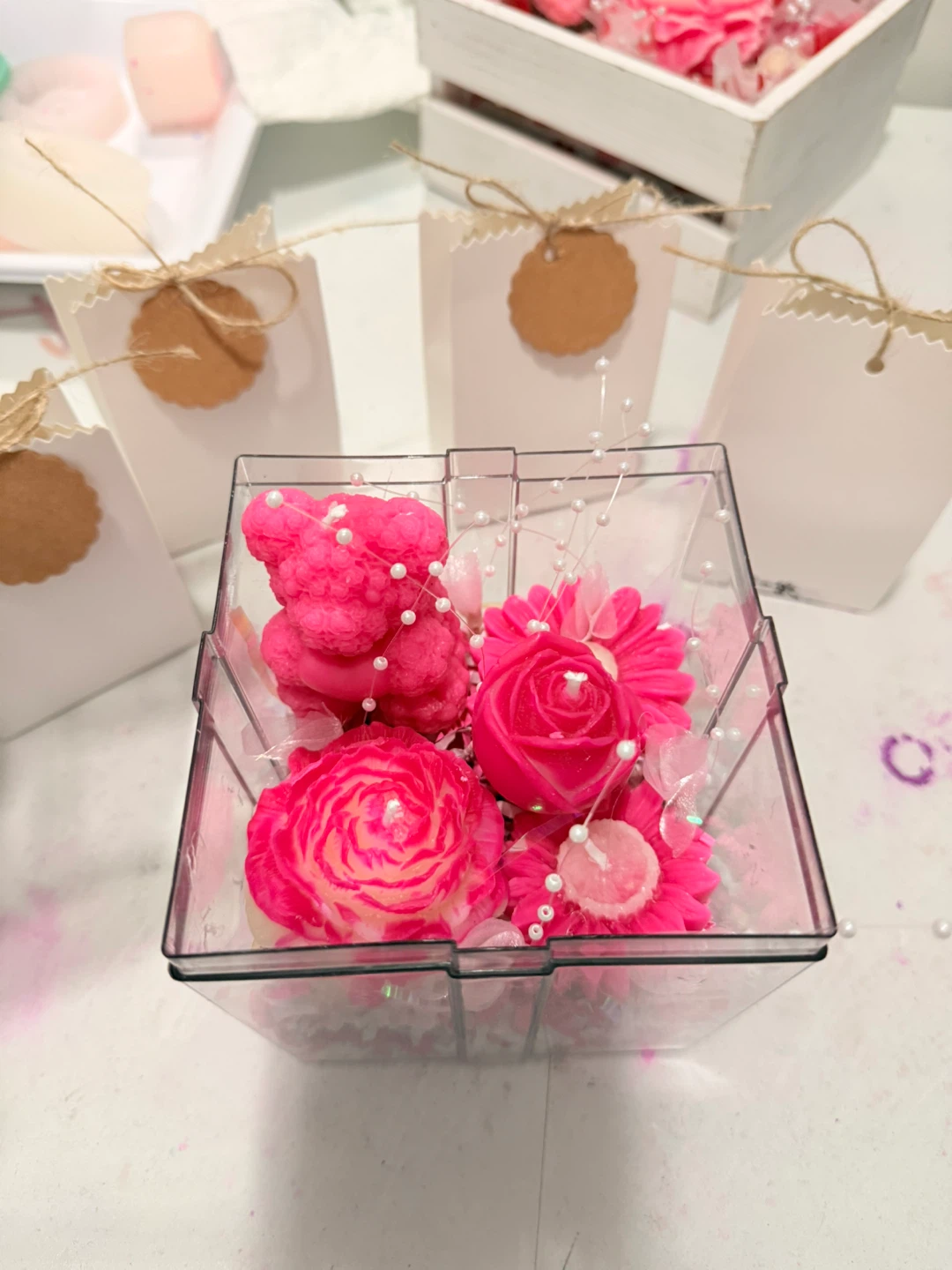 Handmade Flower and Bear Shaped Candles