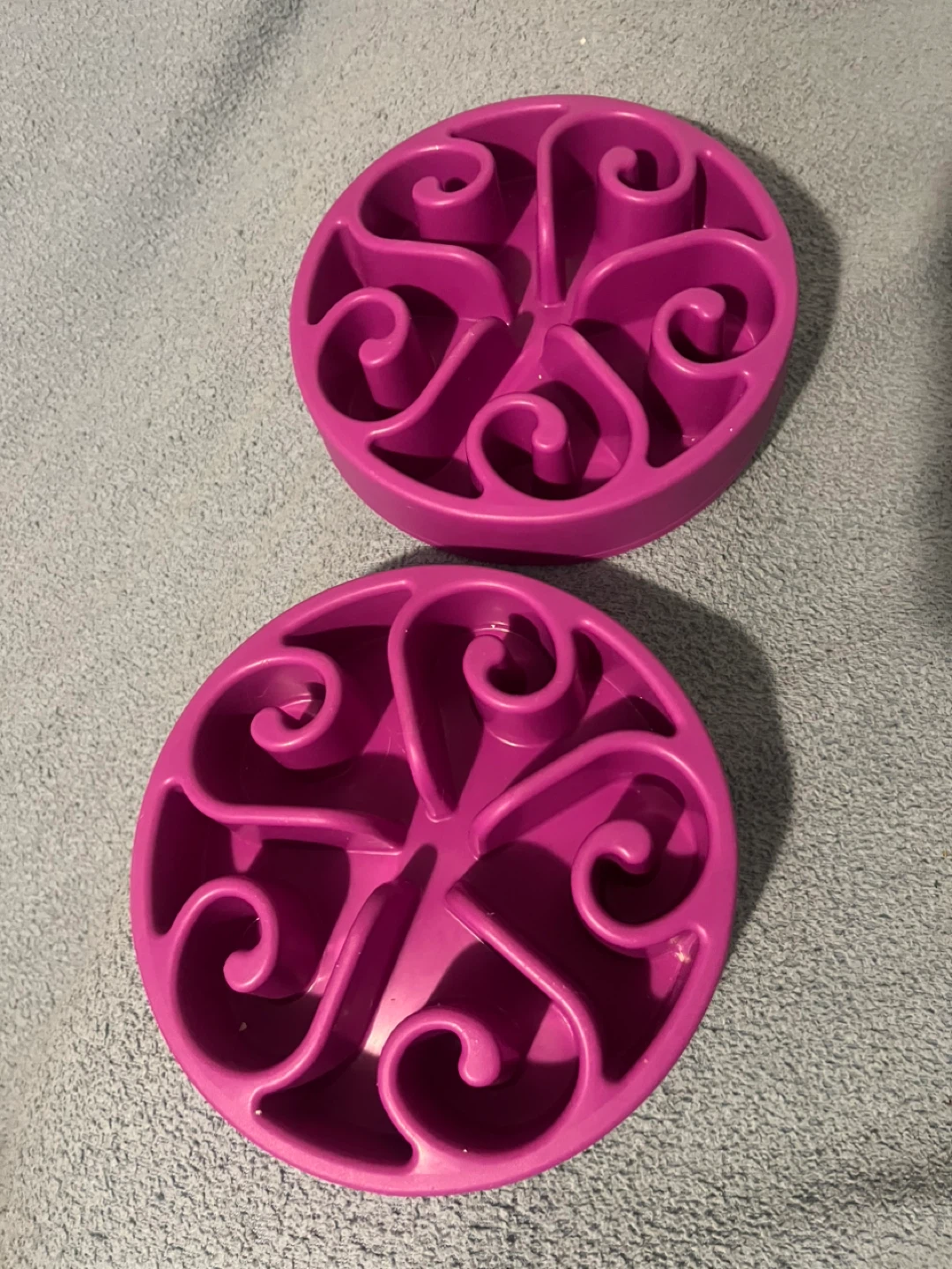 Purple Slow Feeder Dog Bowls (Set of 2)