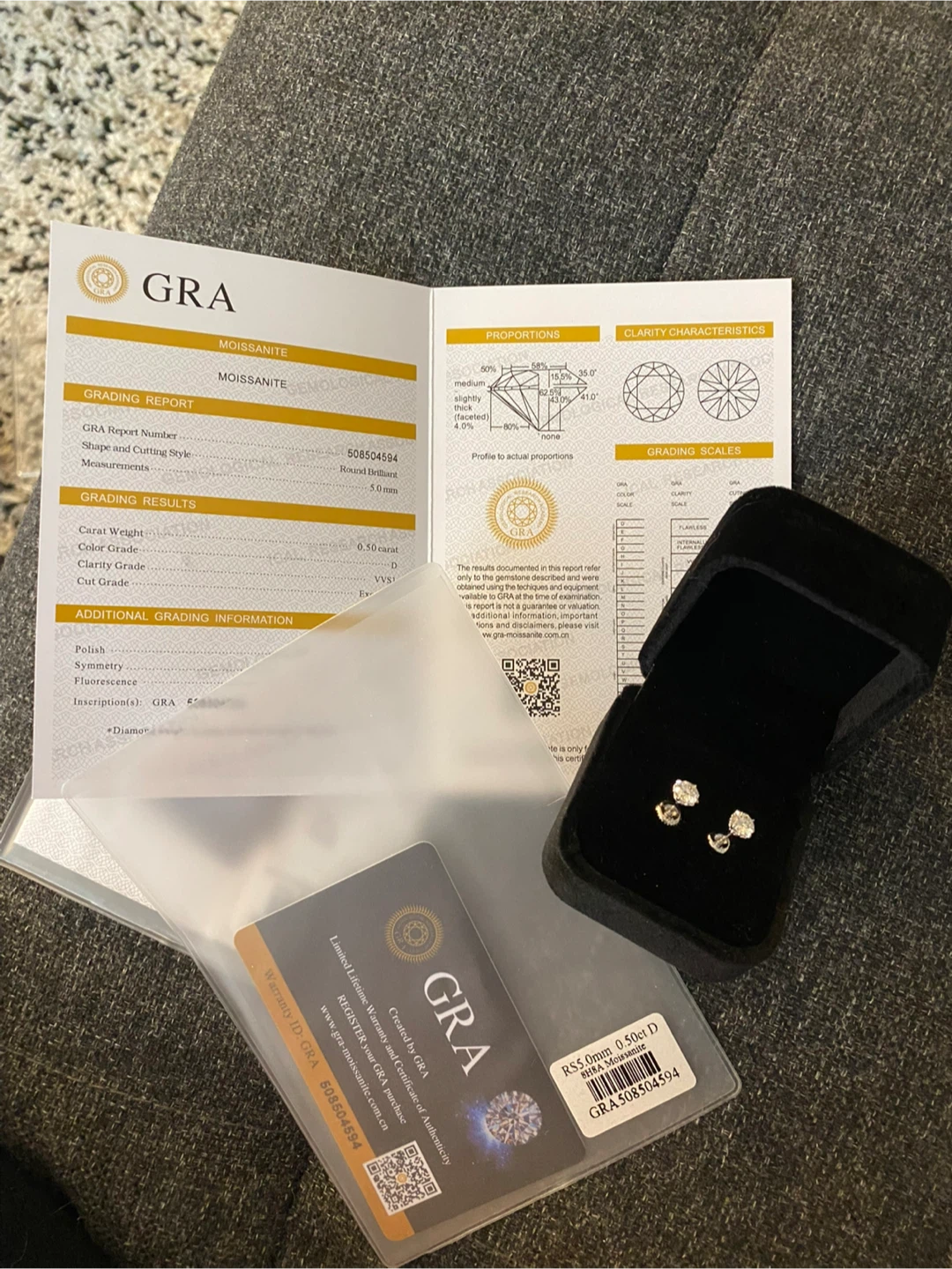 GRA Moissanite Stud Earrings 1.00ctw - photo 4
