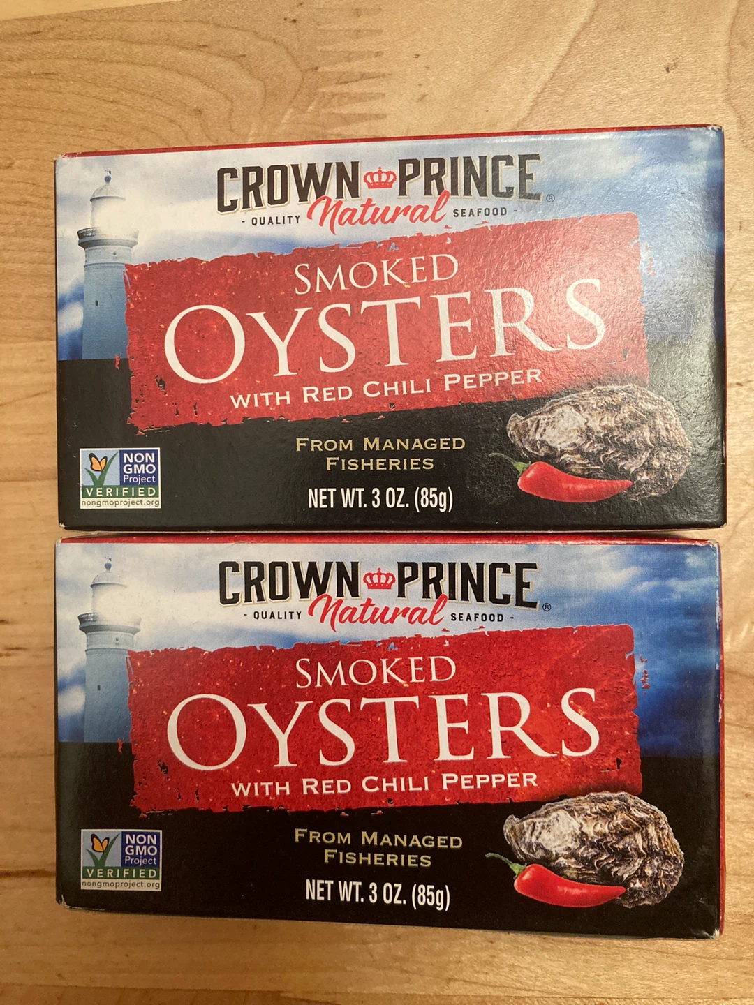 🏆 Smoked Oysters with Red Chili Pepper (2x 3oz Cans)