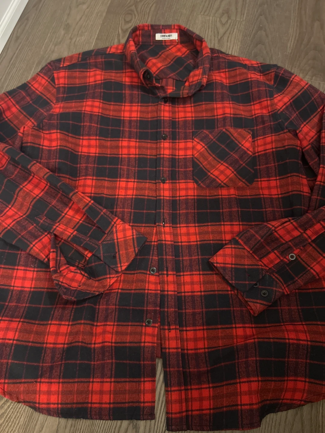 Red and Black Plaid Flannel Shirt 🏆