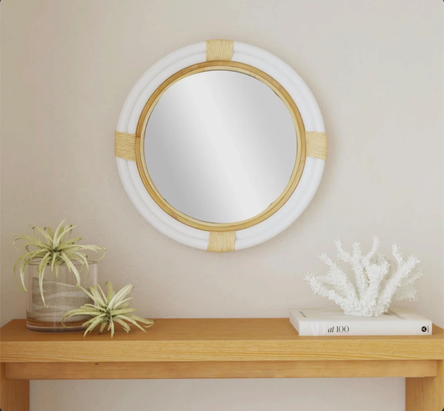 Bay Isle Home Michael Round Rattan Mirror