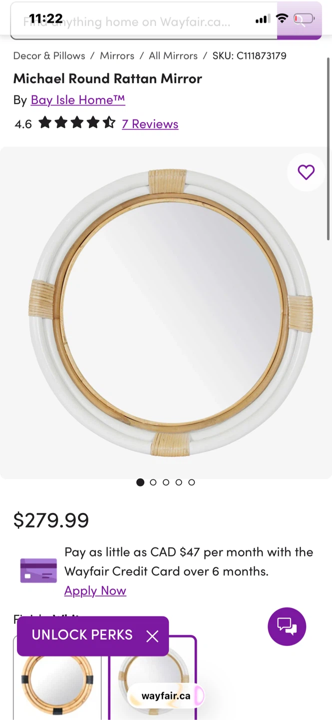 Bay Isle Home Michael Round Rattan Mirror - photo 3