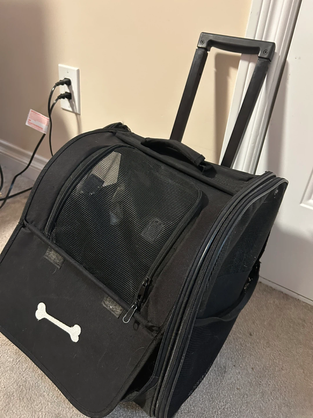 Black Rolling Pet Carrier