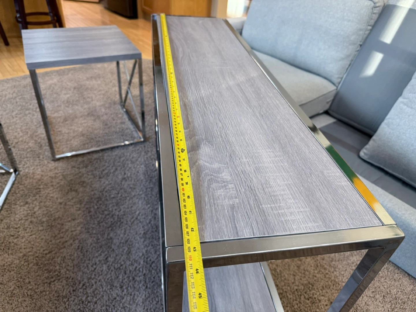 Set of 4 Wood-Look Side Tables and Console Table - photo 5