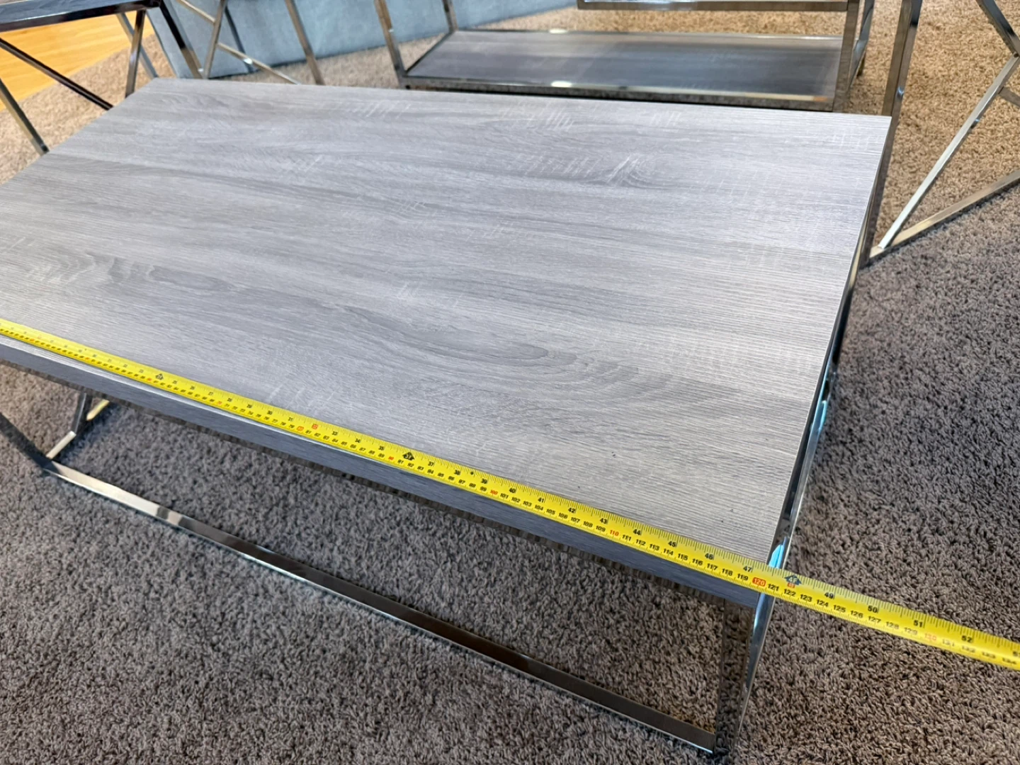 Set of 4 Wood-Look Side Tables and Console Table - photo 3
