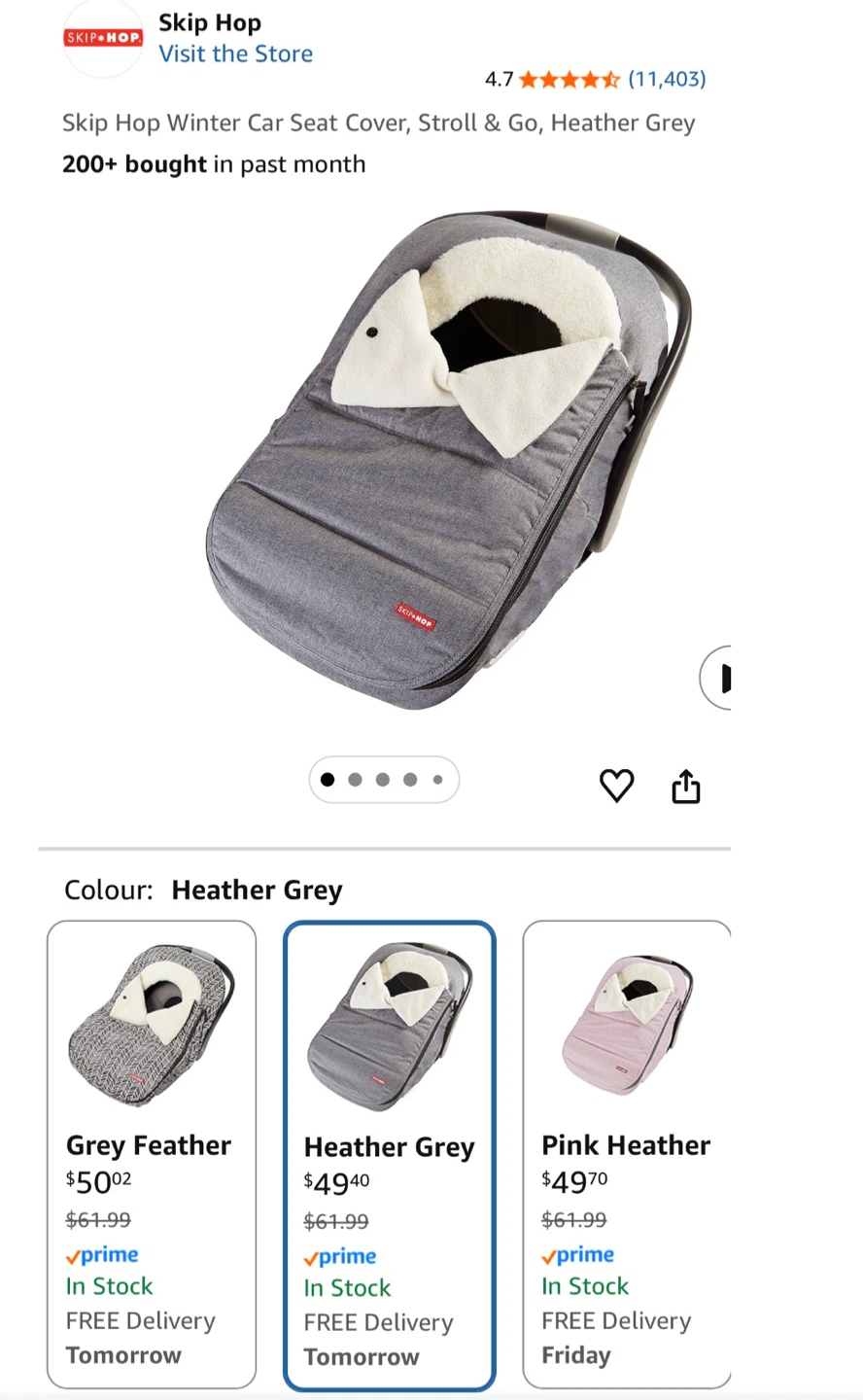 Great Deal ‼️Winter Car seat cover Skip Hop - 60% less than new - photo 3