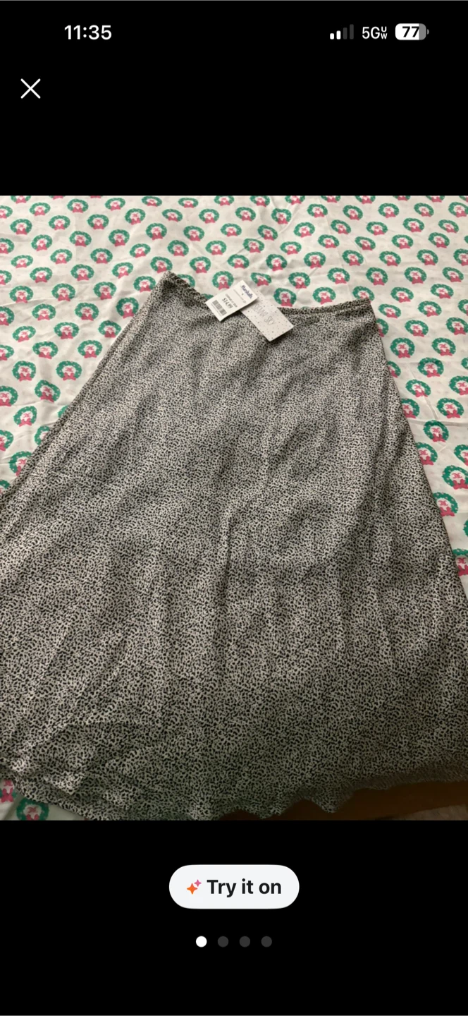 Celestia Sky Leopard Print Midi Skirt Size M