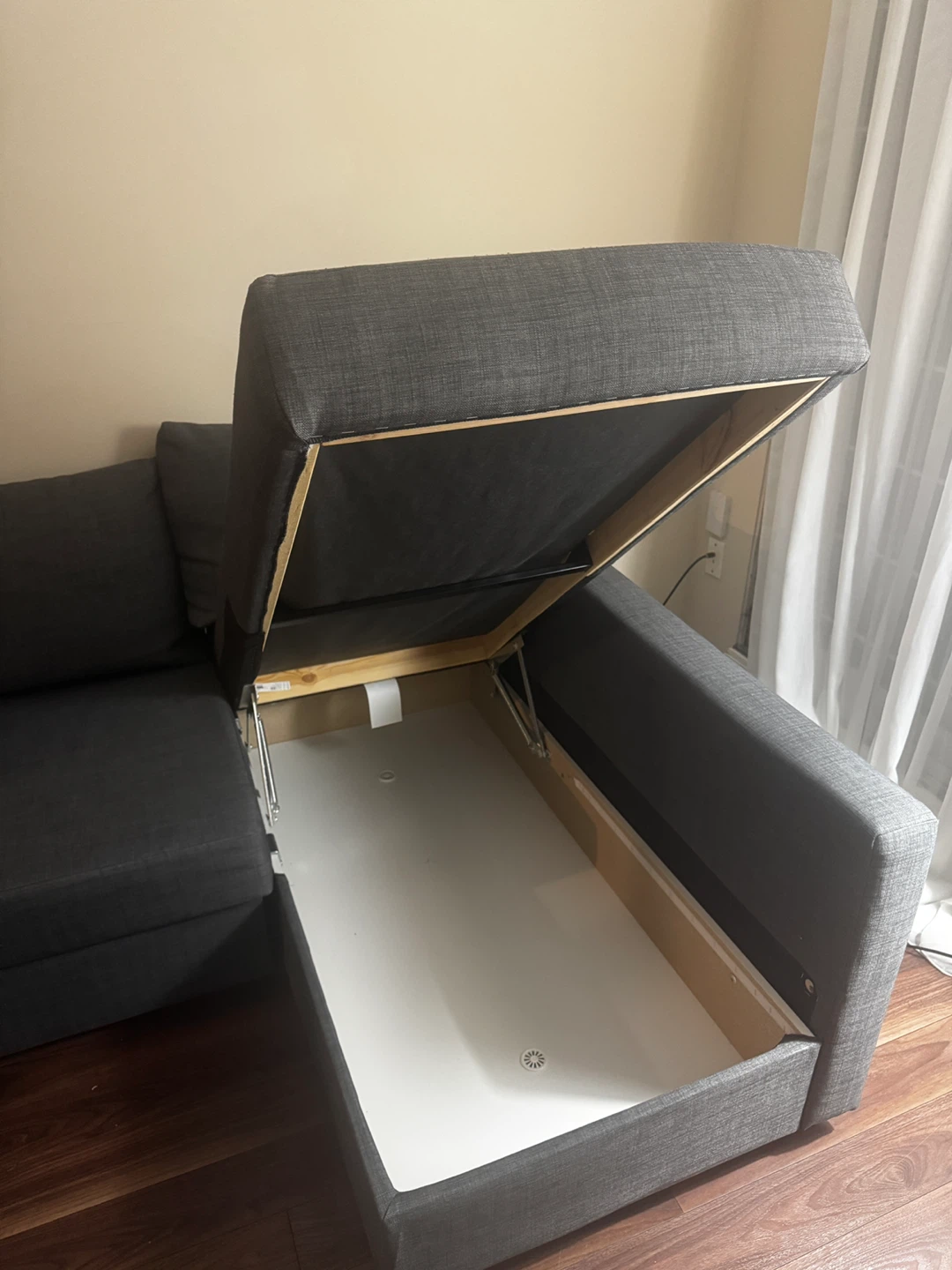 FRIHETEN Corner sofa-bed with storage, Skiftebo dark gray - photo 4