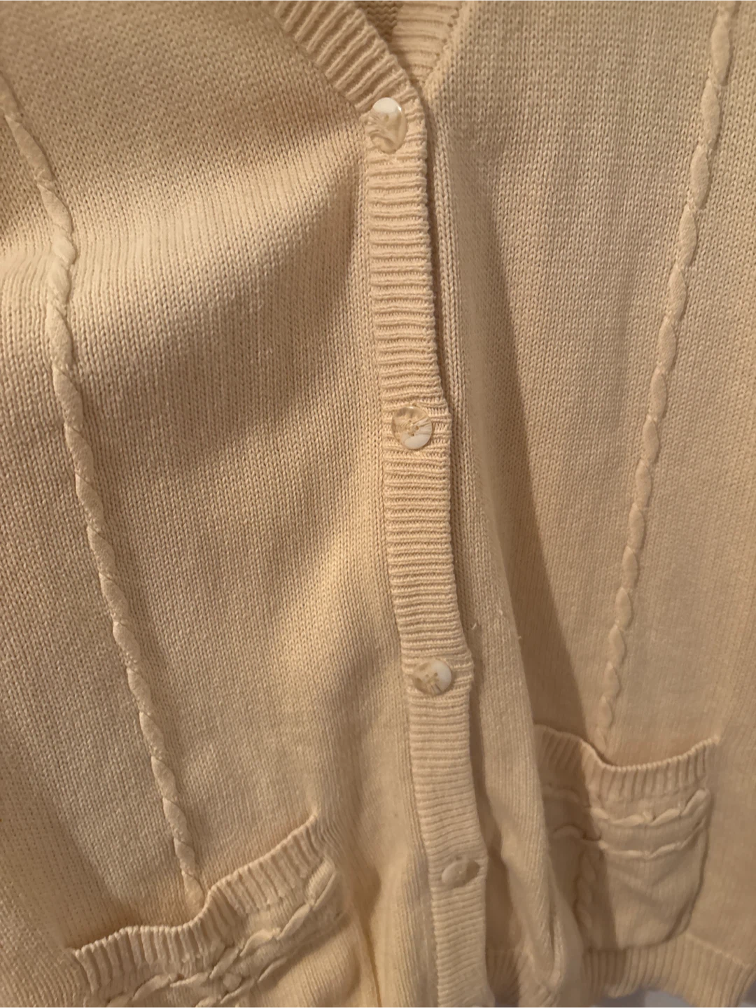 Women's Cream V-Neck Button-Up Cardigan - photo 3
