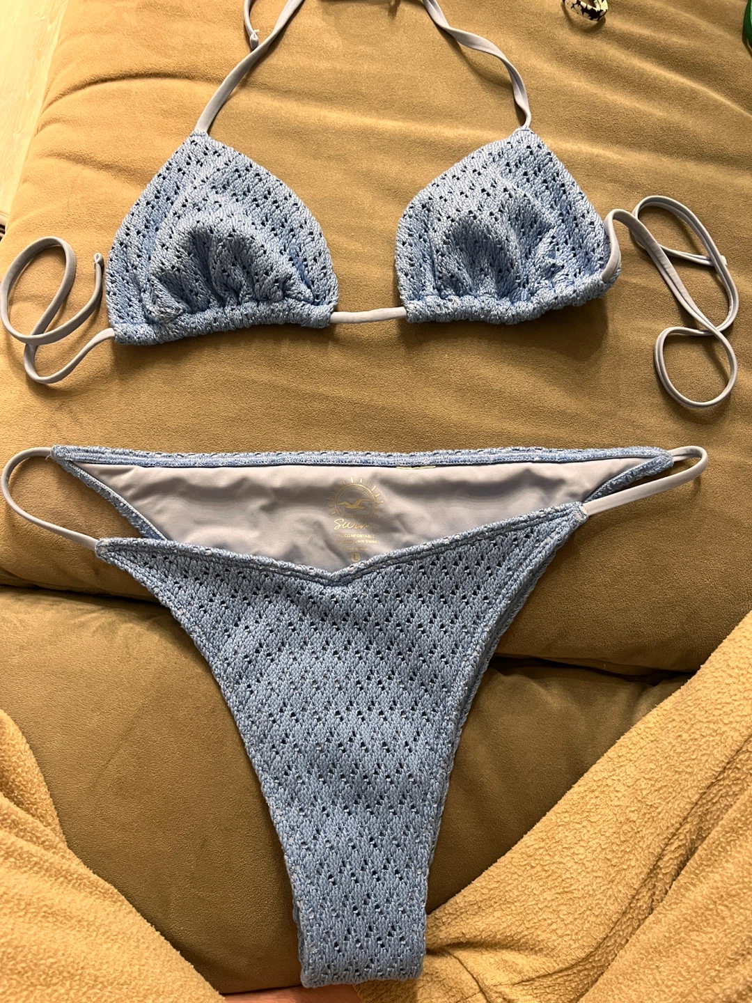 Hollister Crochet Trim Bikini Set - Blue