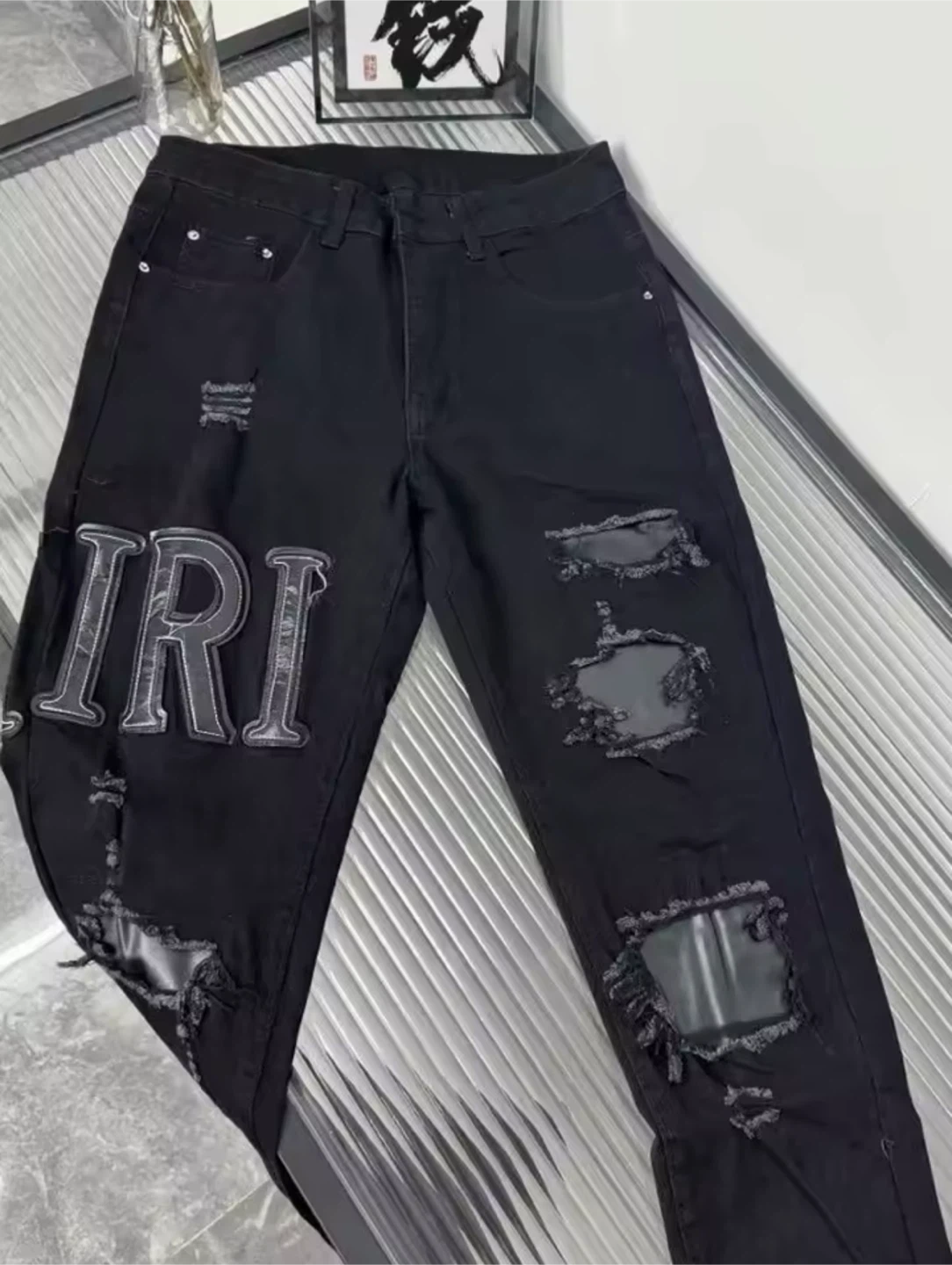Amiri Black Distressed Denim Jeans