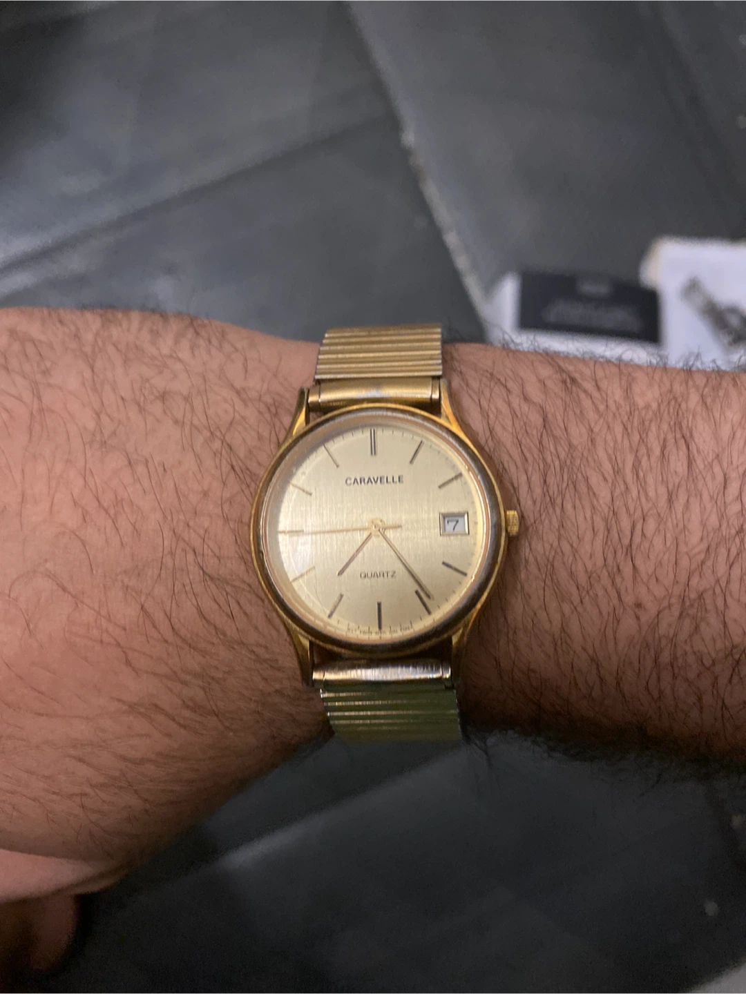 Caravelle Quartz Gold Tone Day/Date Watch - photo 3