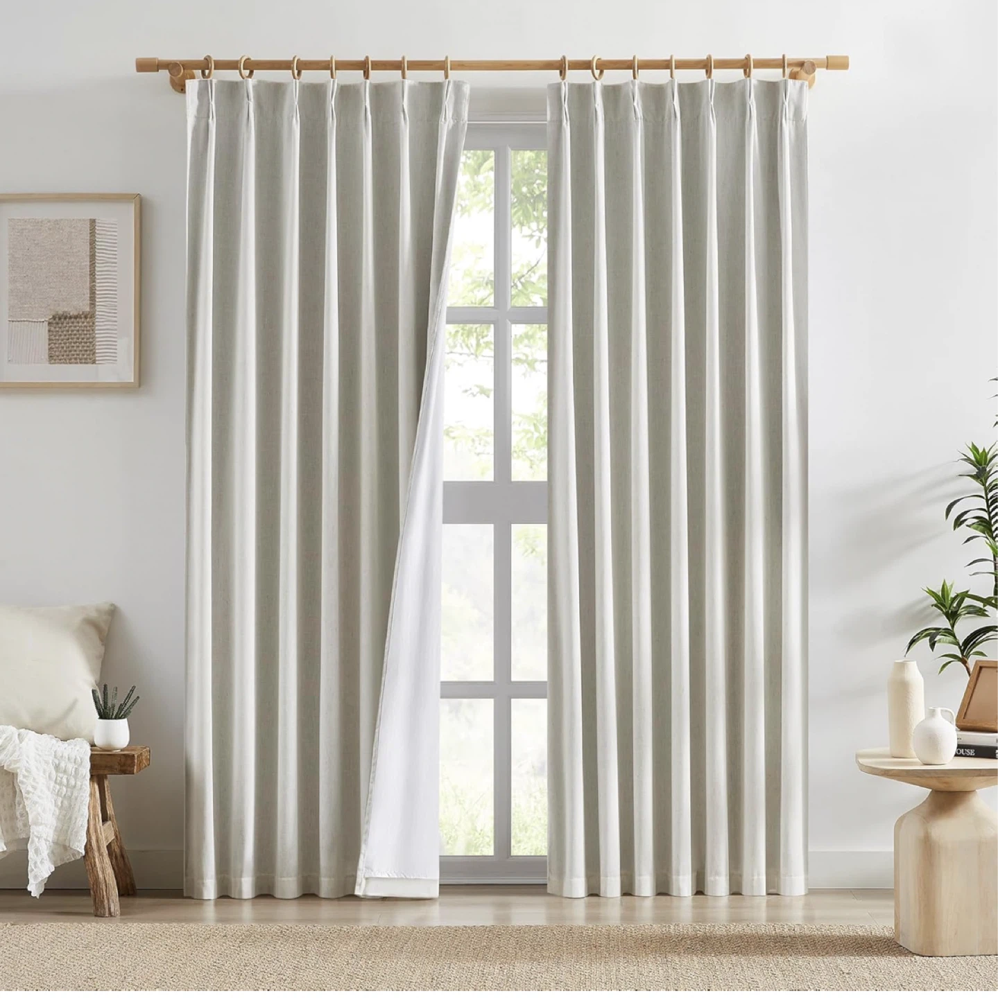 Full Blackout Curtains with 14 Adjustable Hooks