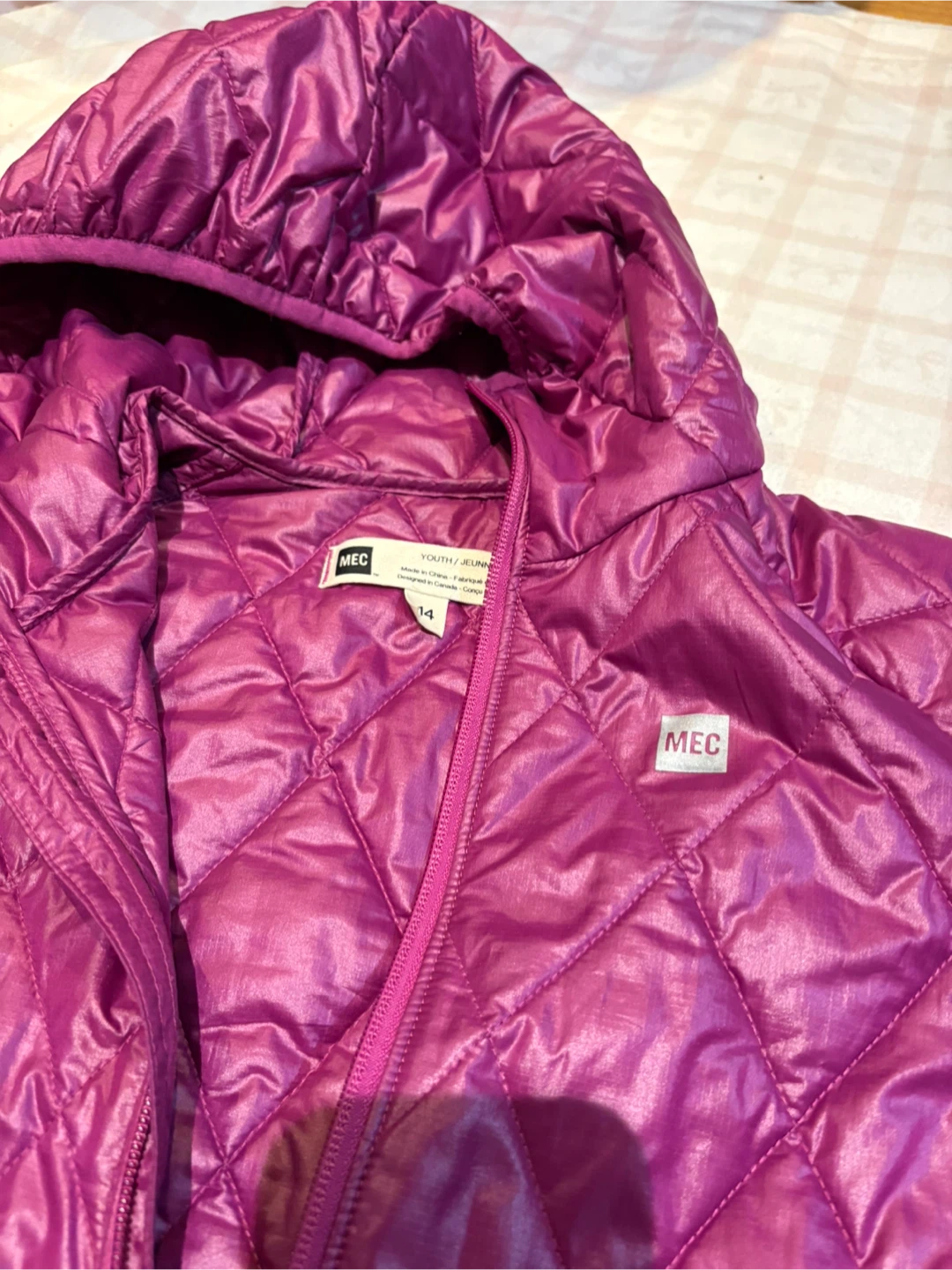 MEC Youth Puffer Jacket - Purple - Size 14 - photo 4