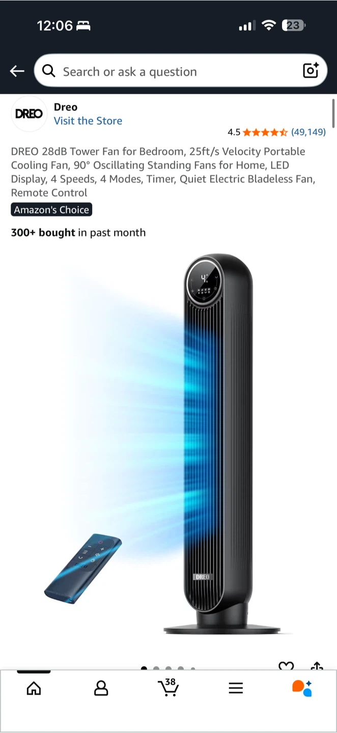 DREO Nomad One Tower Fan 36” – NEW ‼️FINAL SALE‼️