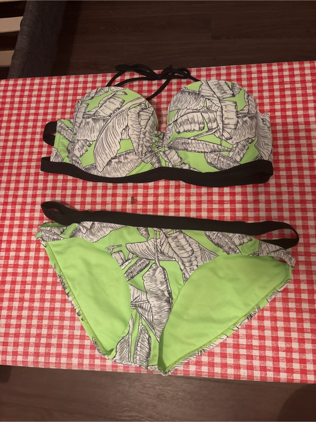 Women's Bikini Set Green Leaf Print