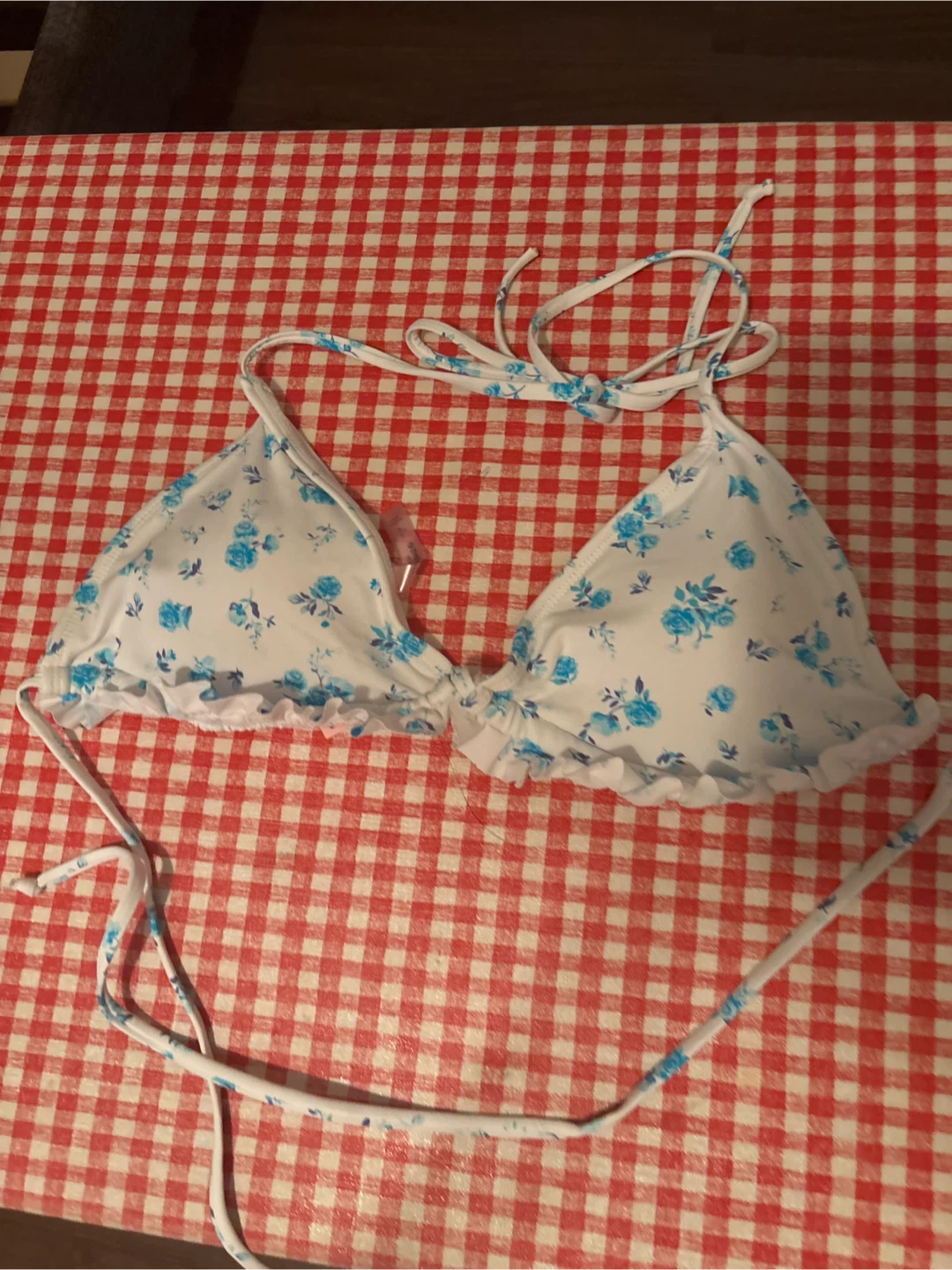 Ardene Swim White Floral Bikini Top - Size S