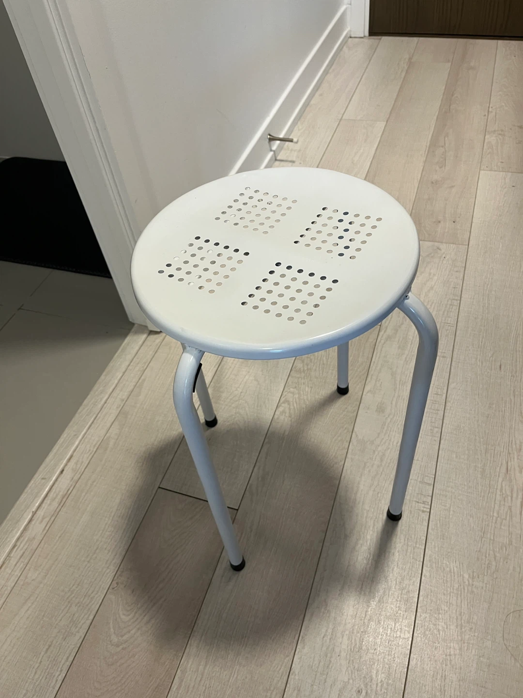 White Metal Stool