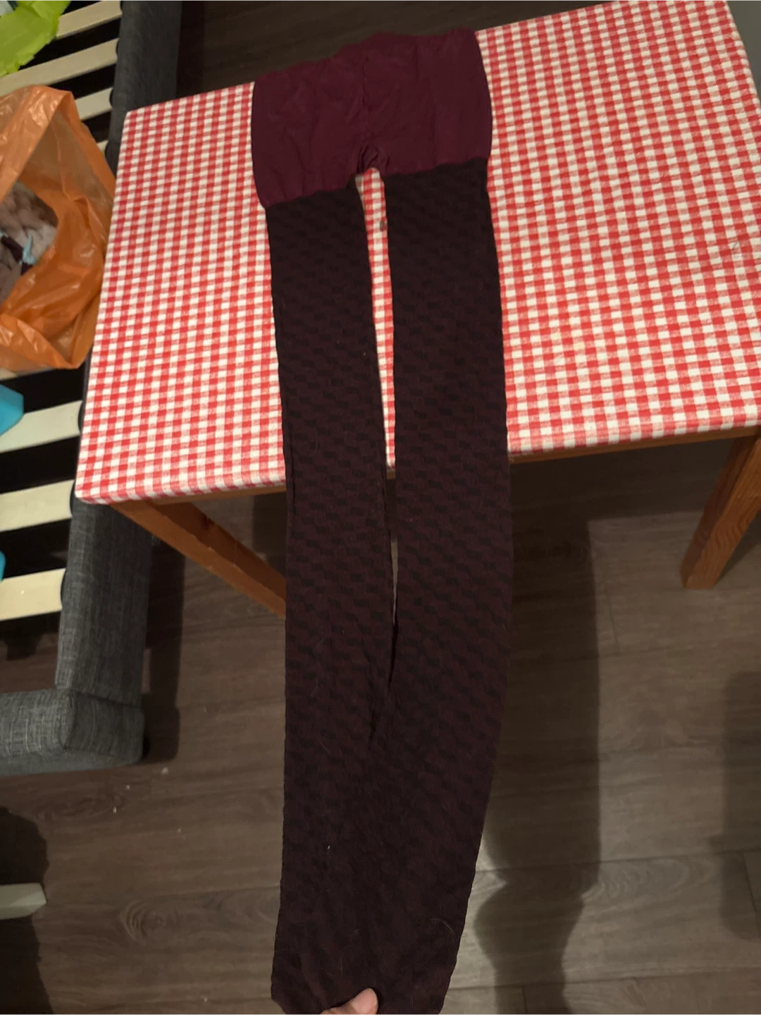 Maroon Patterned Tights - photo 3