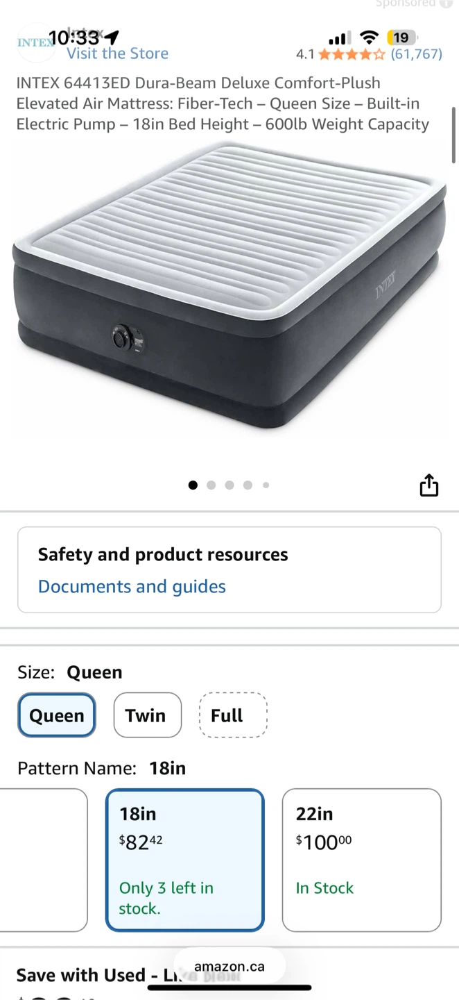 Intex Inflatable Air Mattress Queen - photo 2