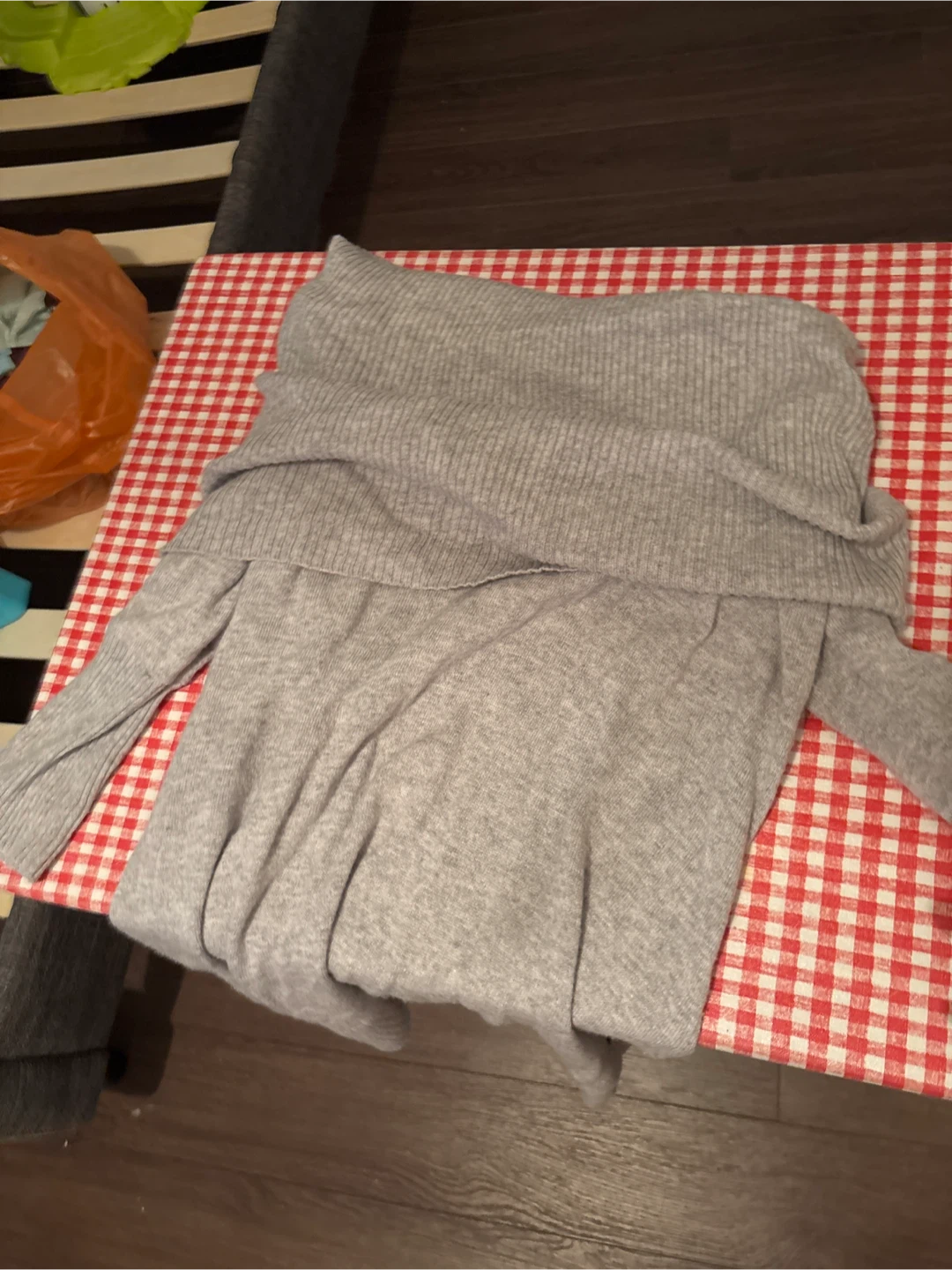 Light Grey Sweater with Cowl Neck