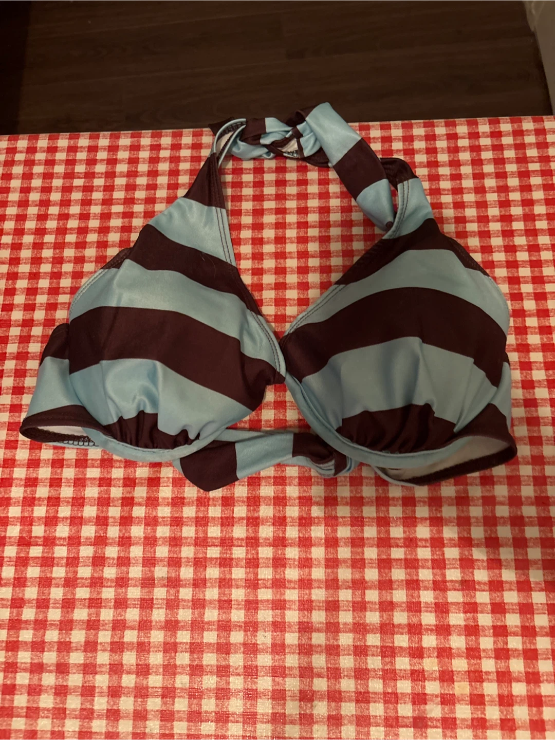 Striped Halter Bikini Top