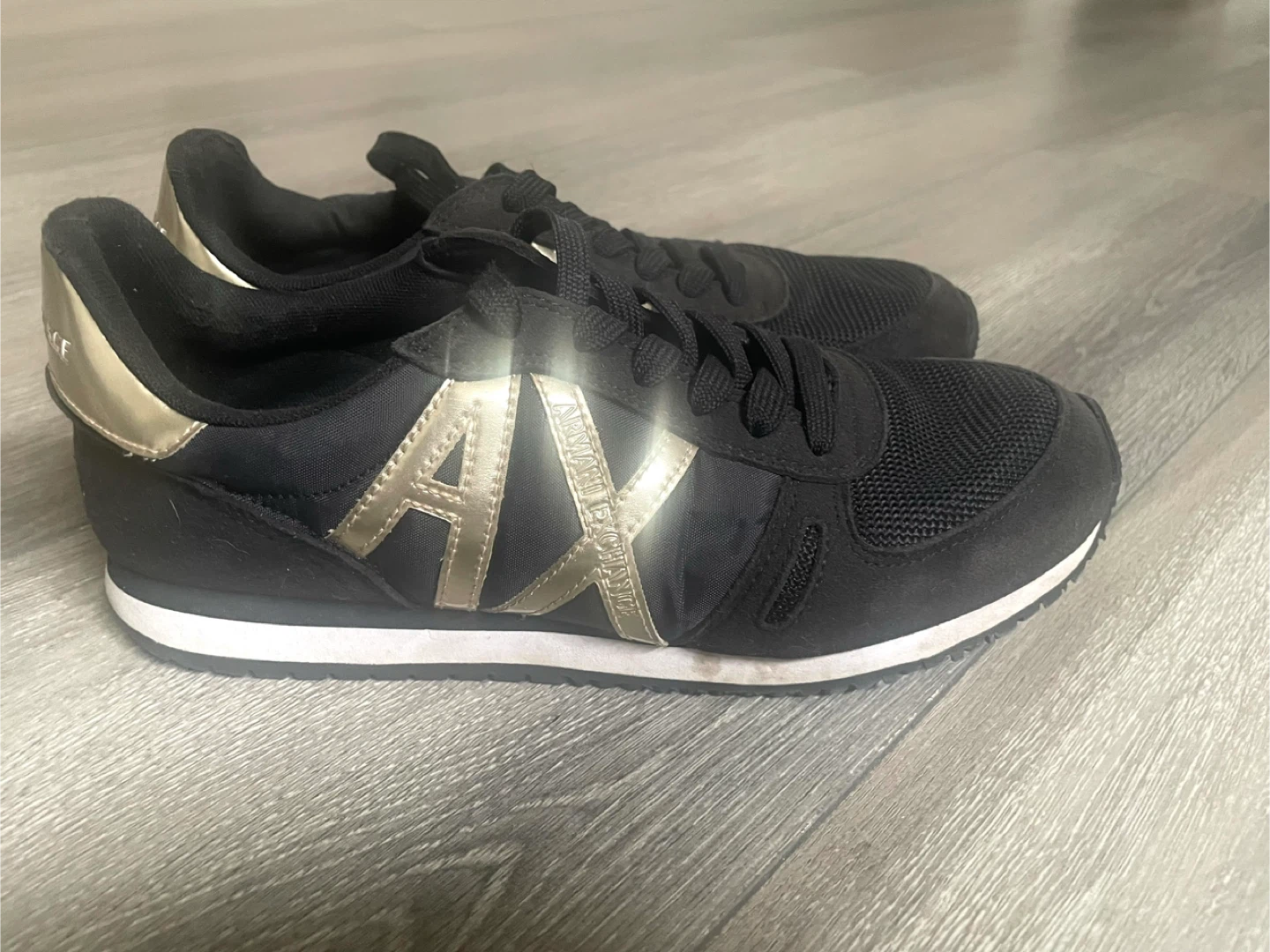 Armani Exchange Black & Gold AX Sneakers