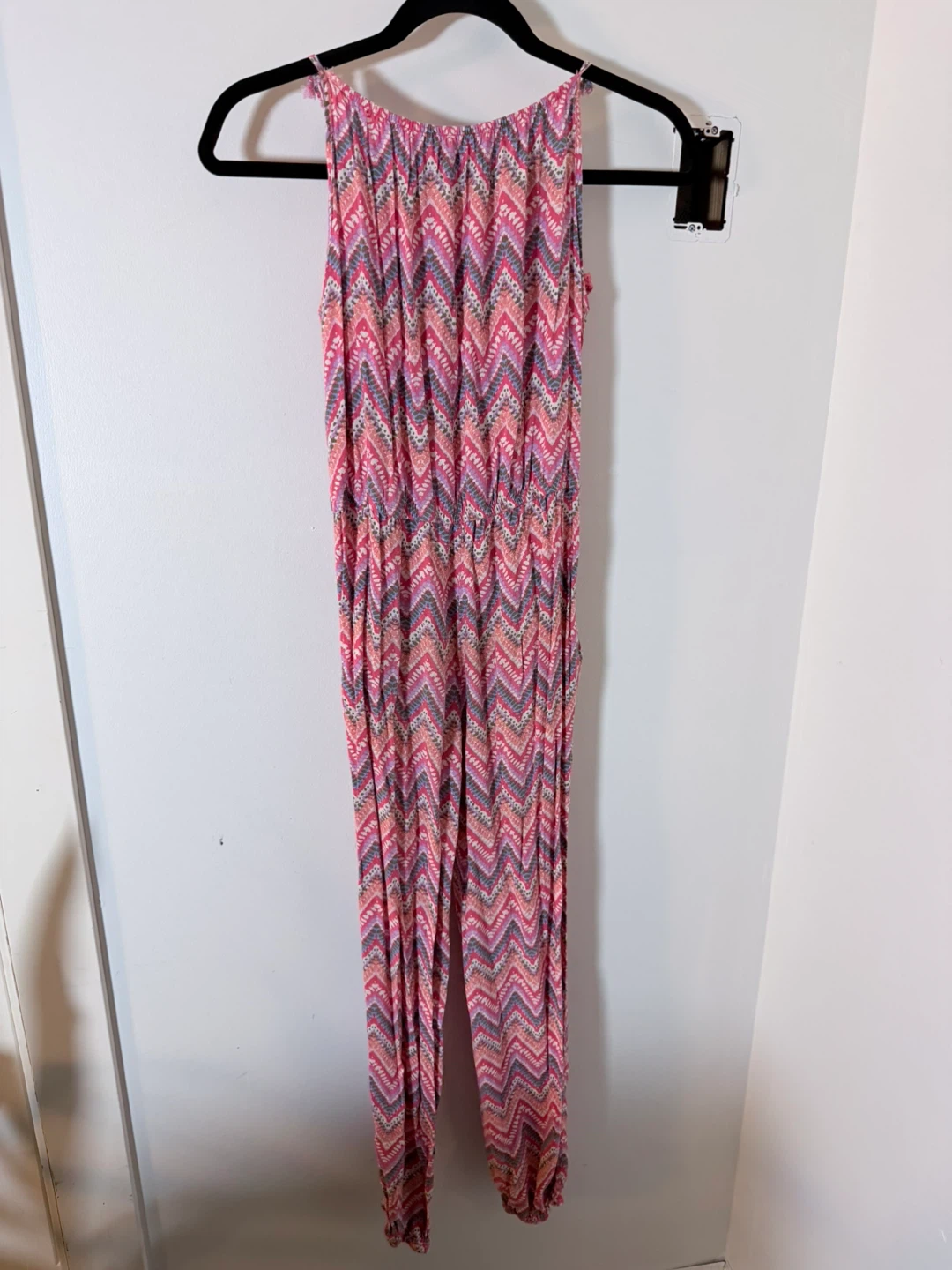 🏆George Girls Pink Chevron Print Jumpsuit Size 14