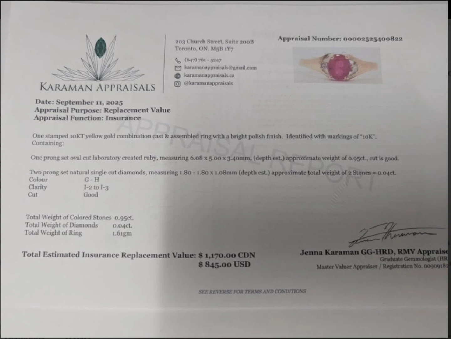 10K Gold Ruby and Diamond Ring - Size 7 - photo 2