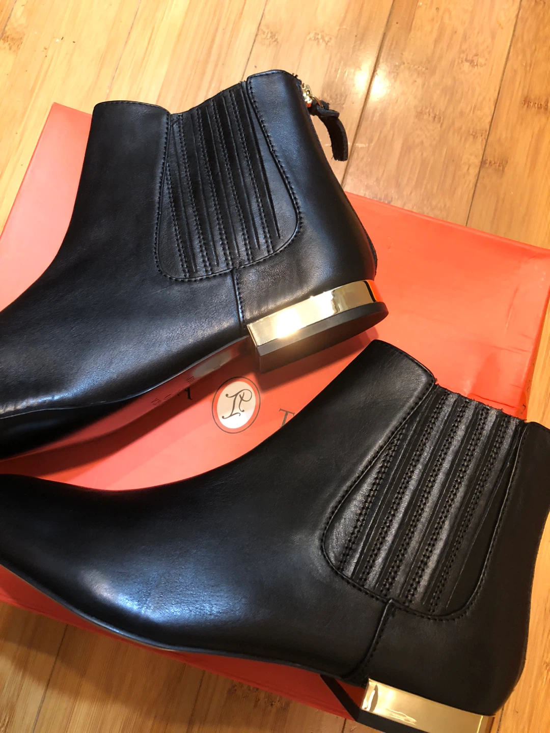 MEW! IVANKA TRUMP Black Leather ankle boots