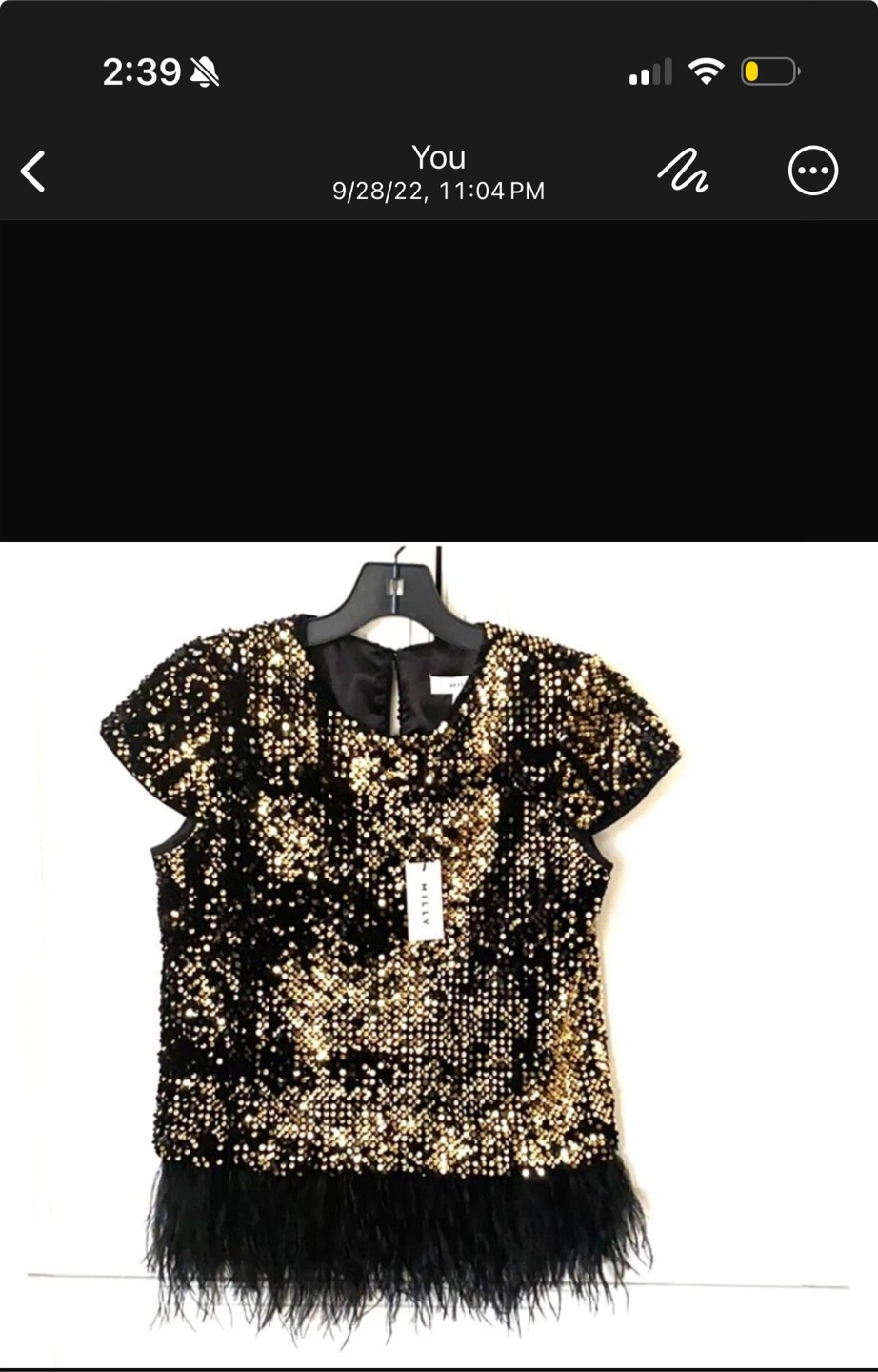 Milly Sequin & Feather Trim blouse - photo 3