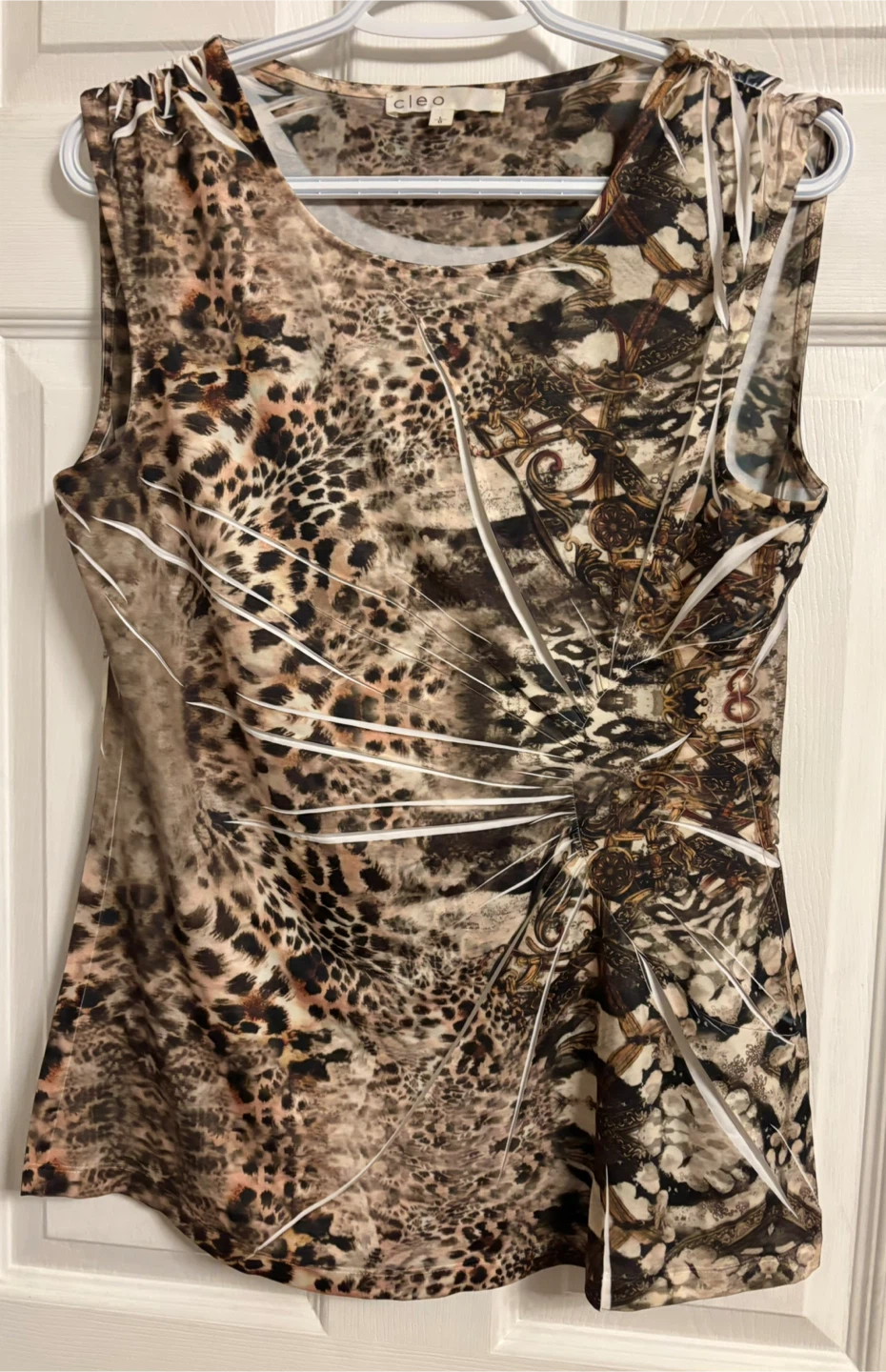 Cleo Women's Sleeveless Animal Print Top