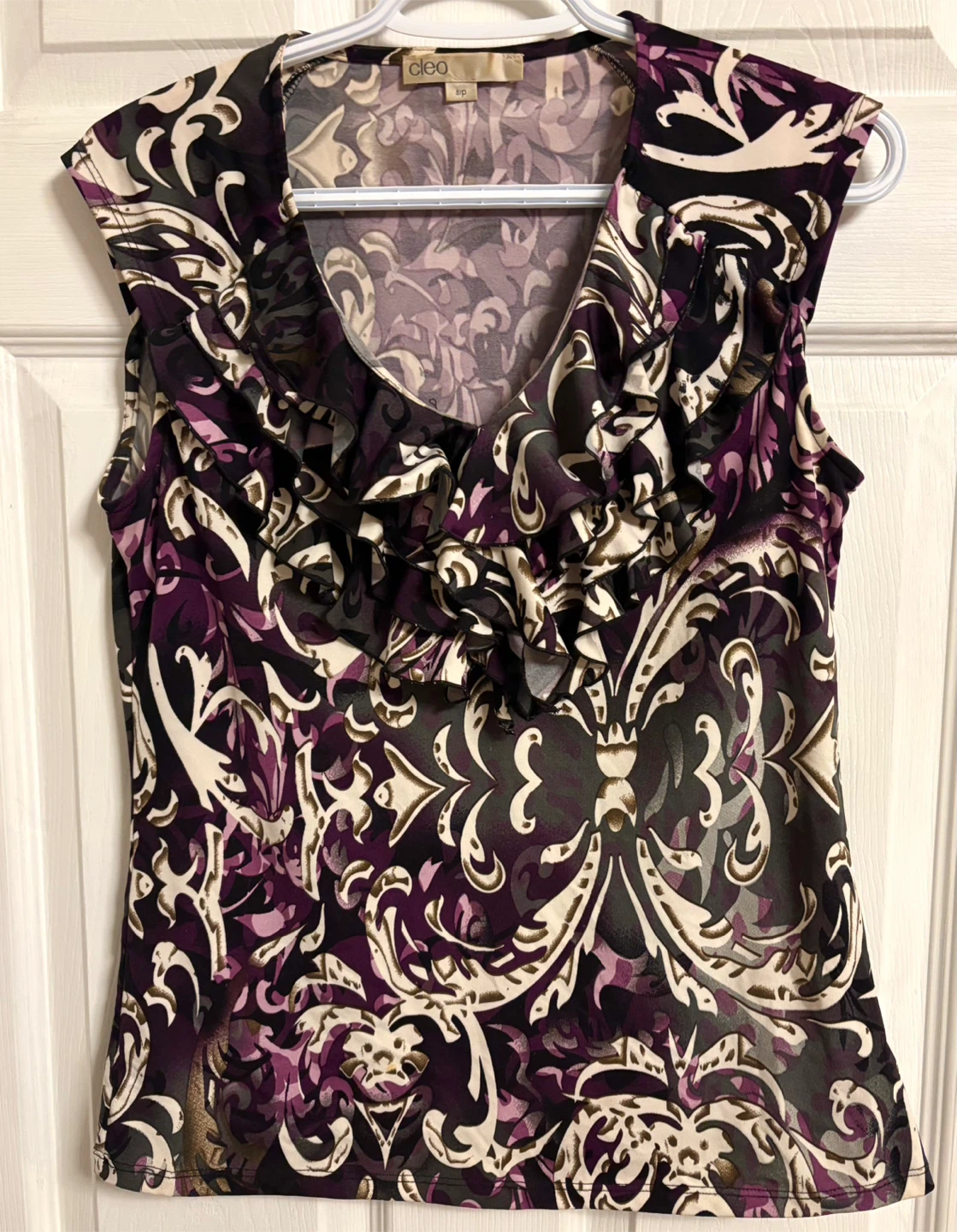 Dressy Sleeveless Ruffled Blouse