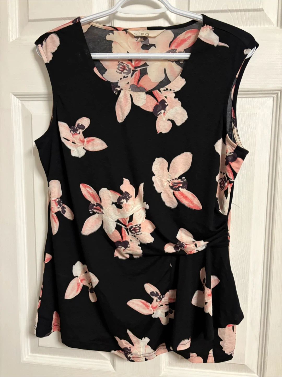 Black Floral Sleeveless Top