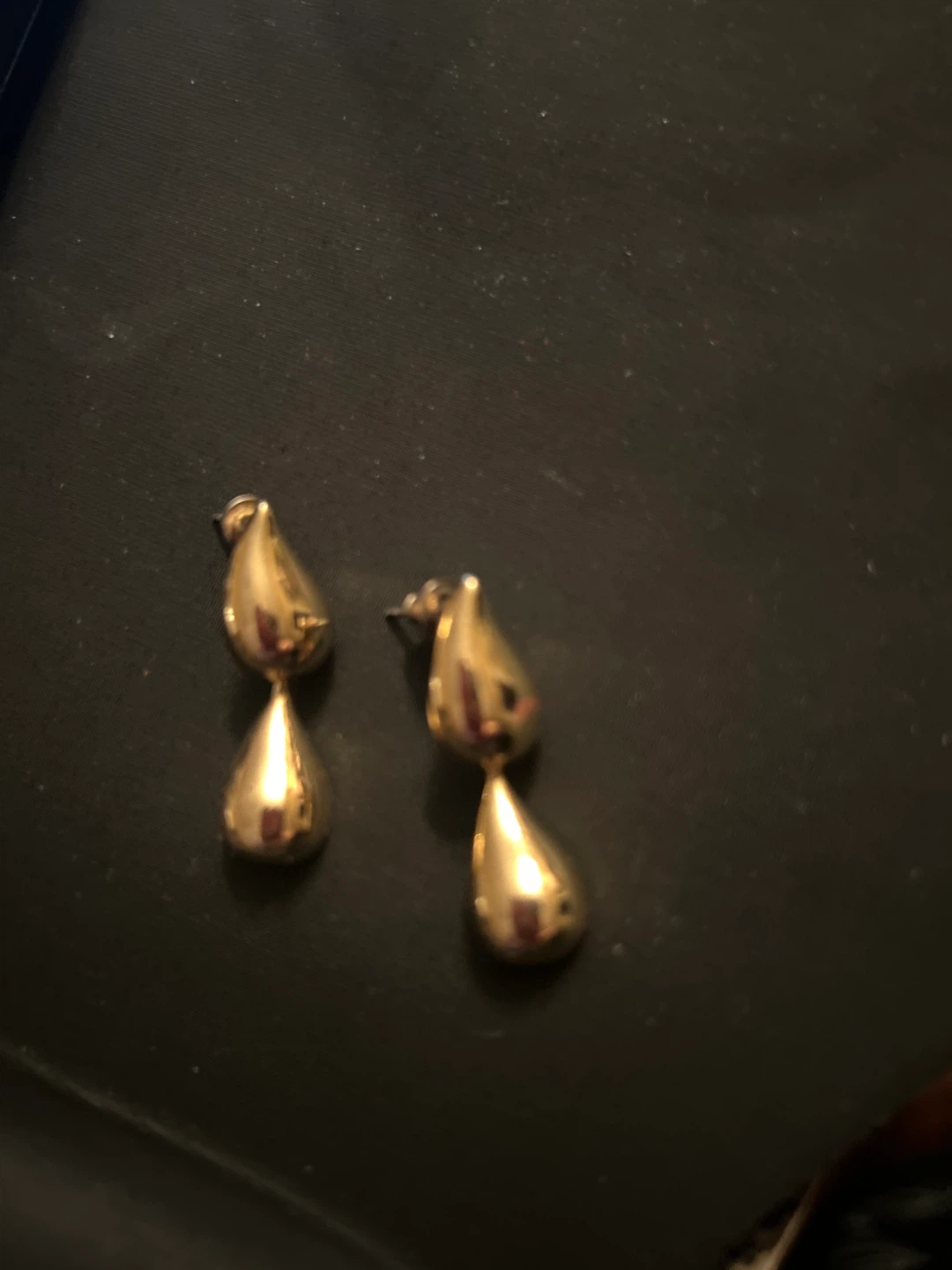 Gold Teardrop Dangle Earrings