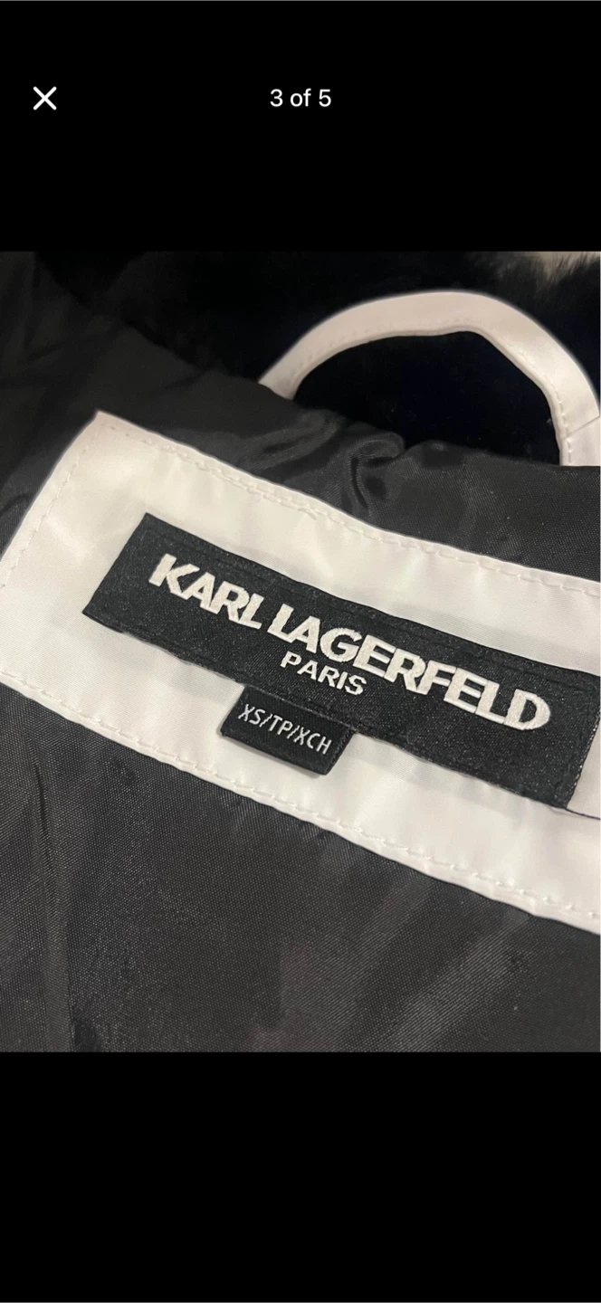 Karl Lagerfeld White Puffer Coat with Fur Hood - photo 5