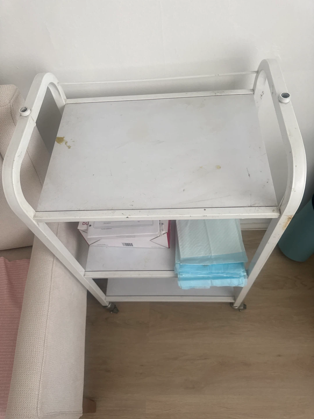 White 3-Tier Rolling Utility Cart - photo 2