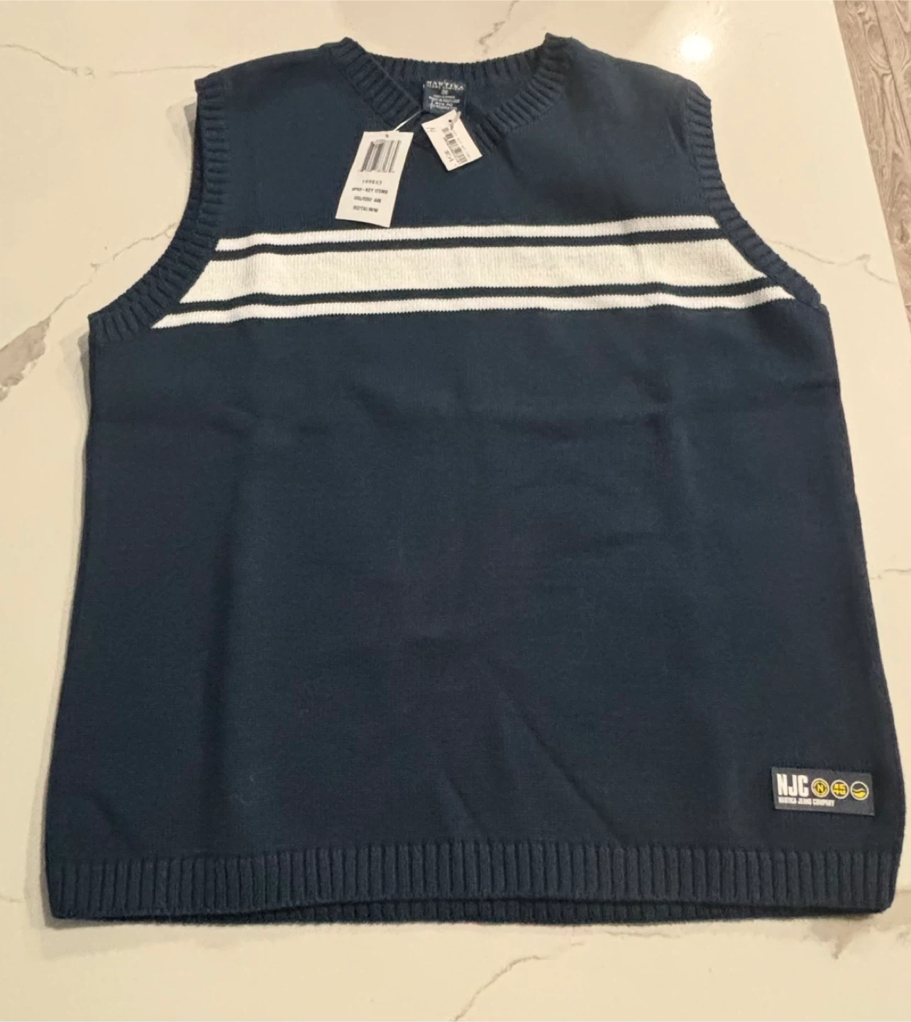 New Nautica Jeans Company Navy Cotton Sweater Vest - Size M